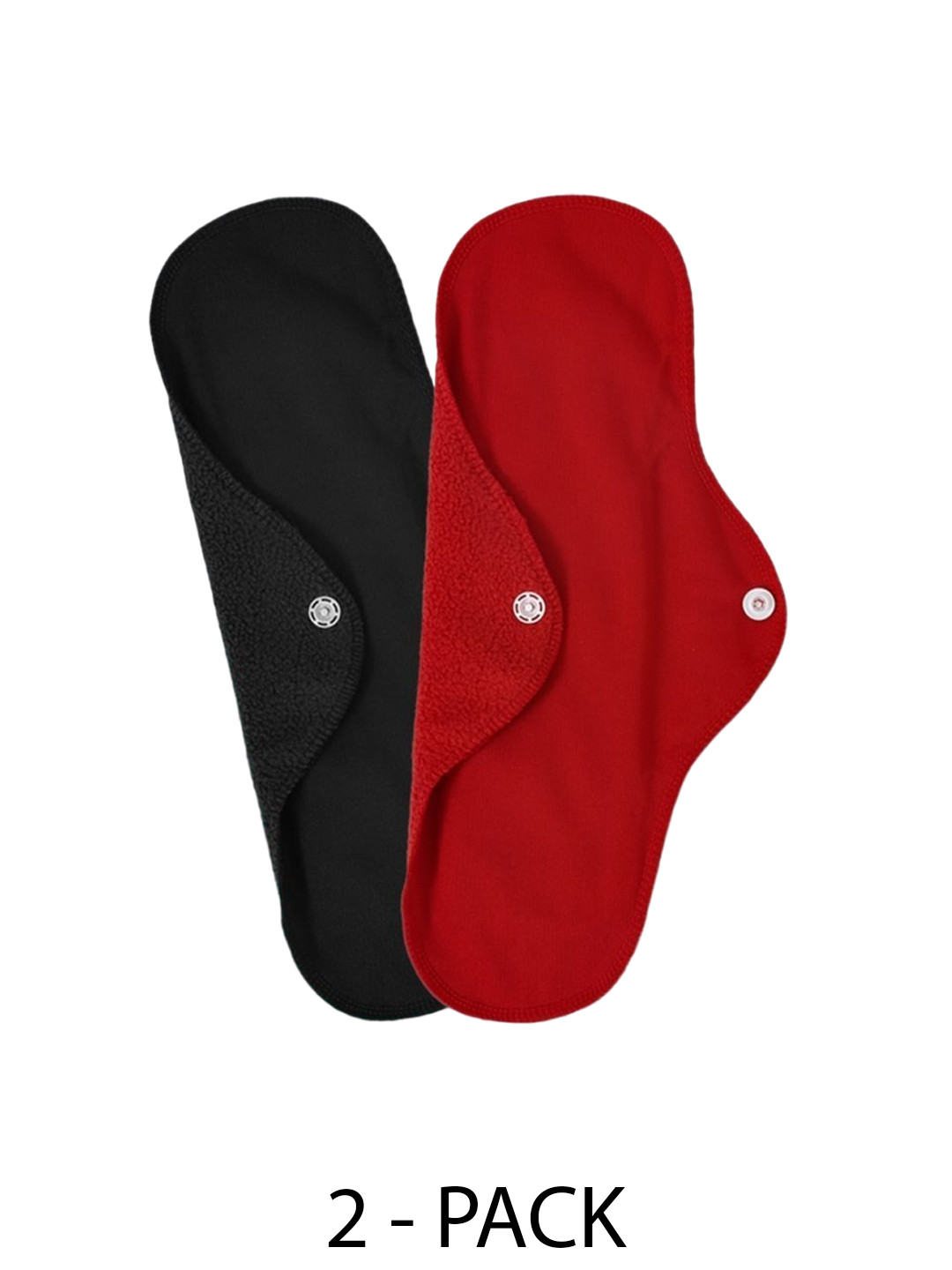 

CareDone Set Of 2 Washable & Reusable Leakproof Sanitary Cloth Pads, Black