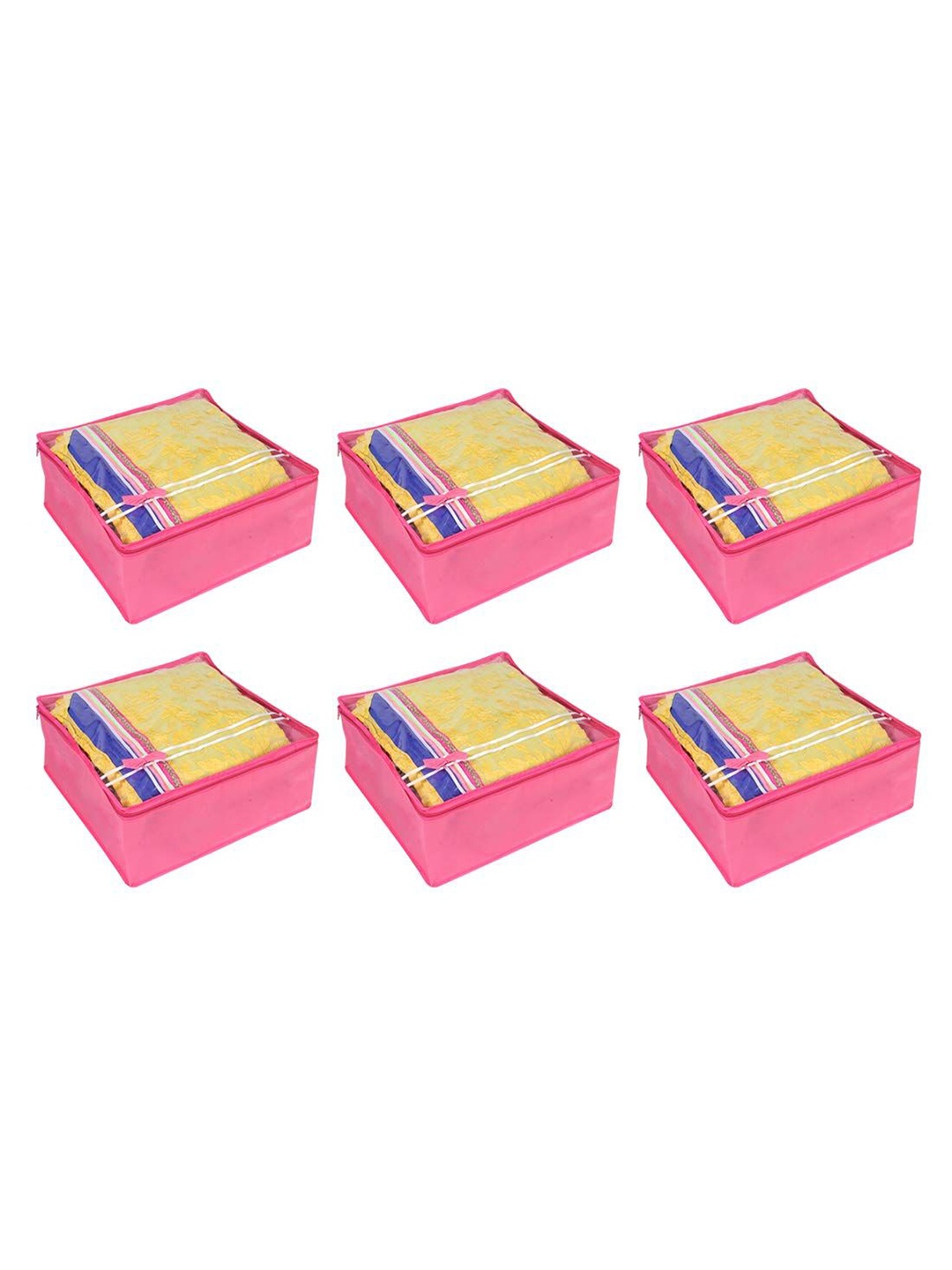 

prettykrafts Pink & Transparent 6 Pieces Saree Cover Organisers