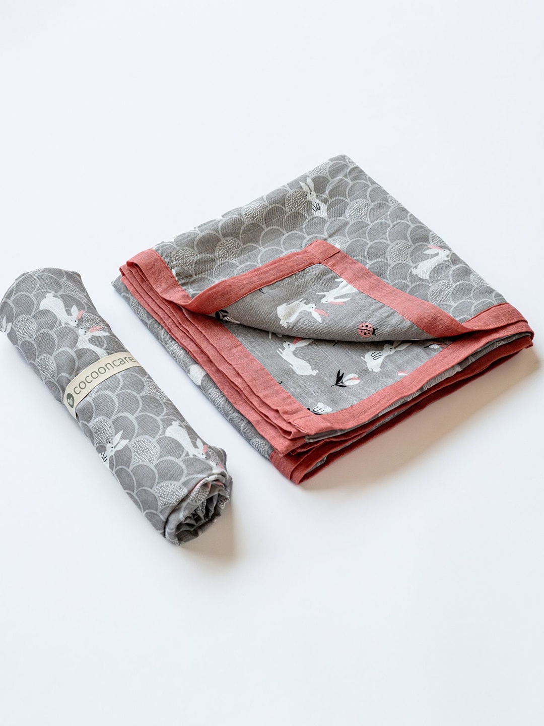 

cocoon care Kids Bamboo Grey 2 Pieces AC Room 150 GSM Cotton Single Bed Blanket