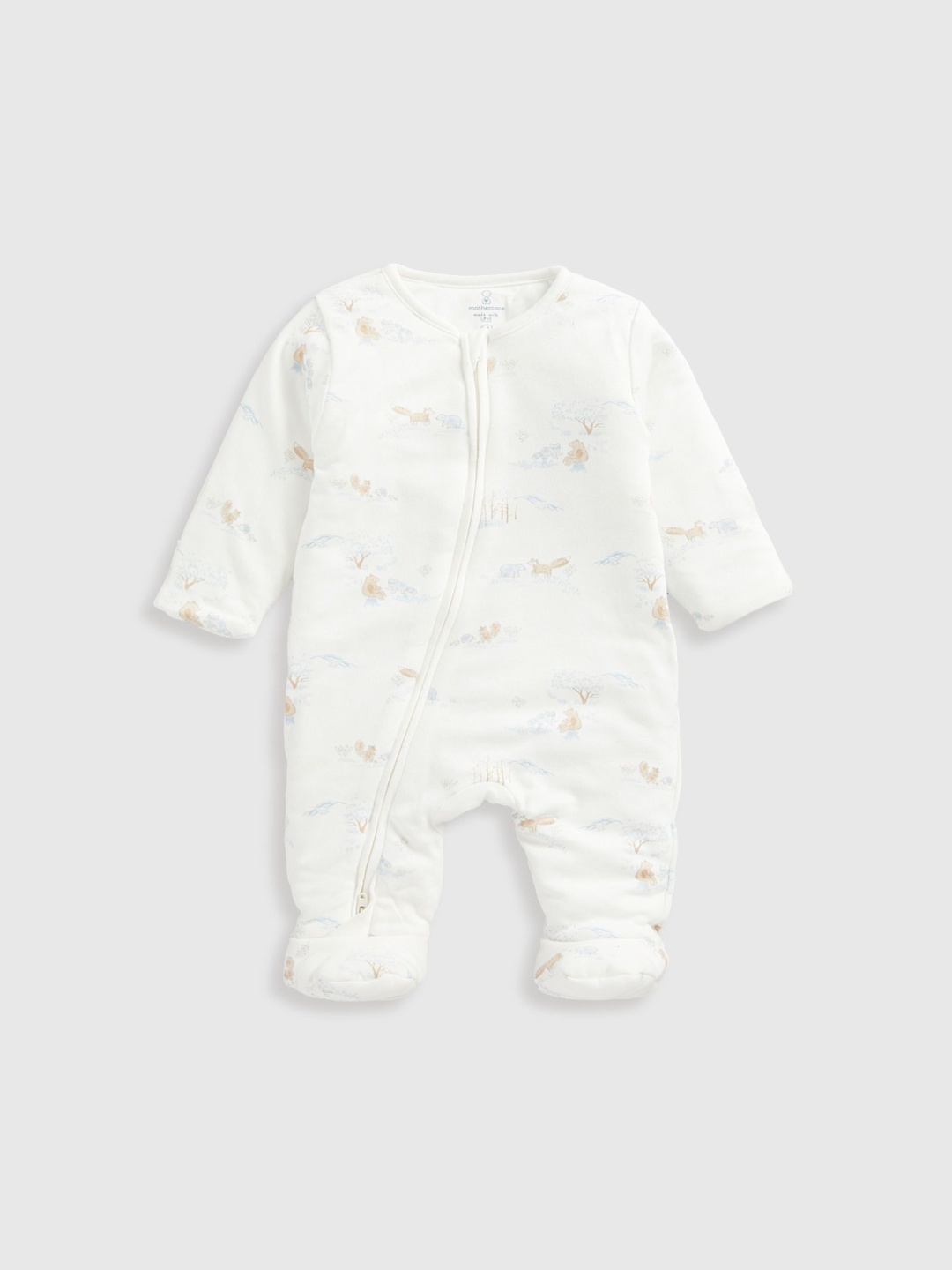 

mothercare Boys Printed Sleepsuit, White