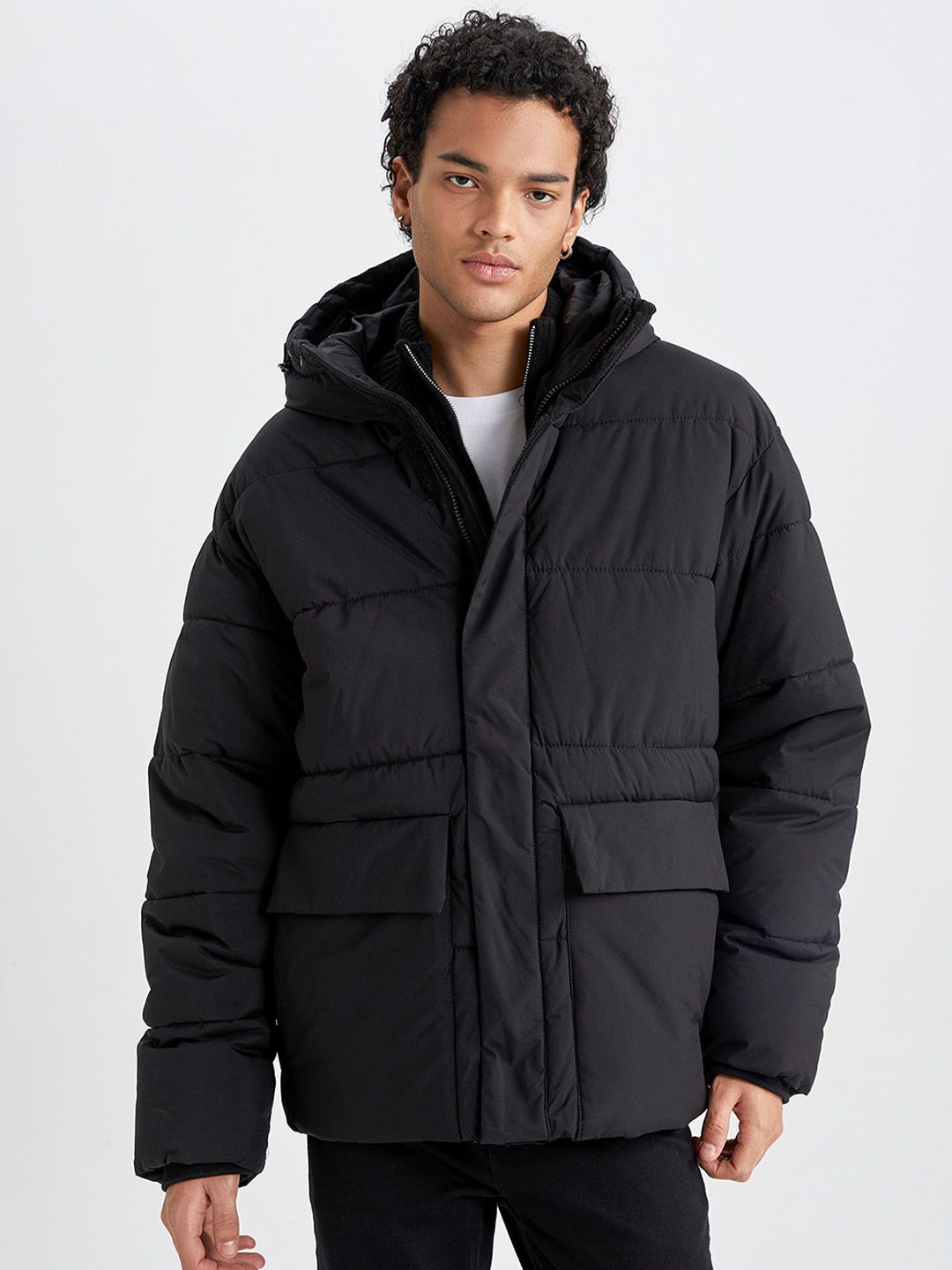 

DeFacto Men Longline Puffer Jacket, Na