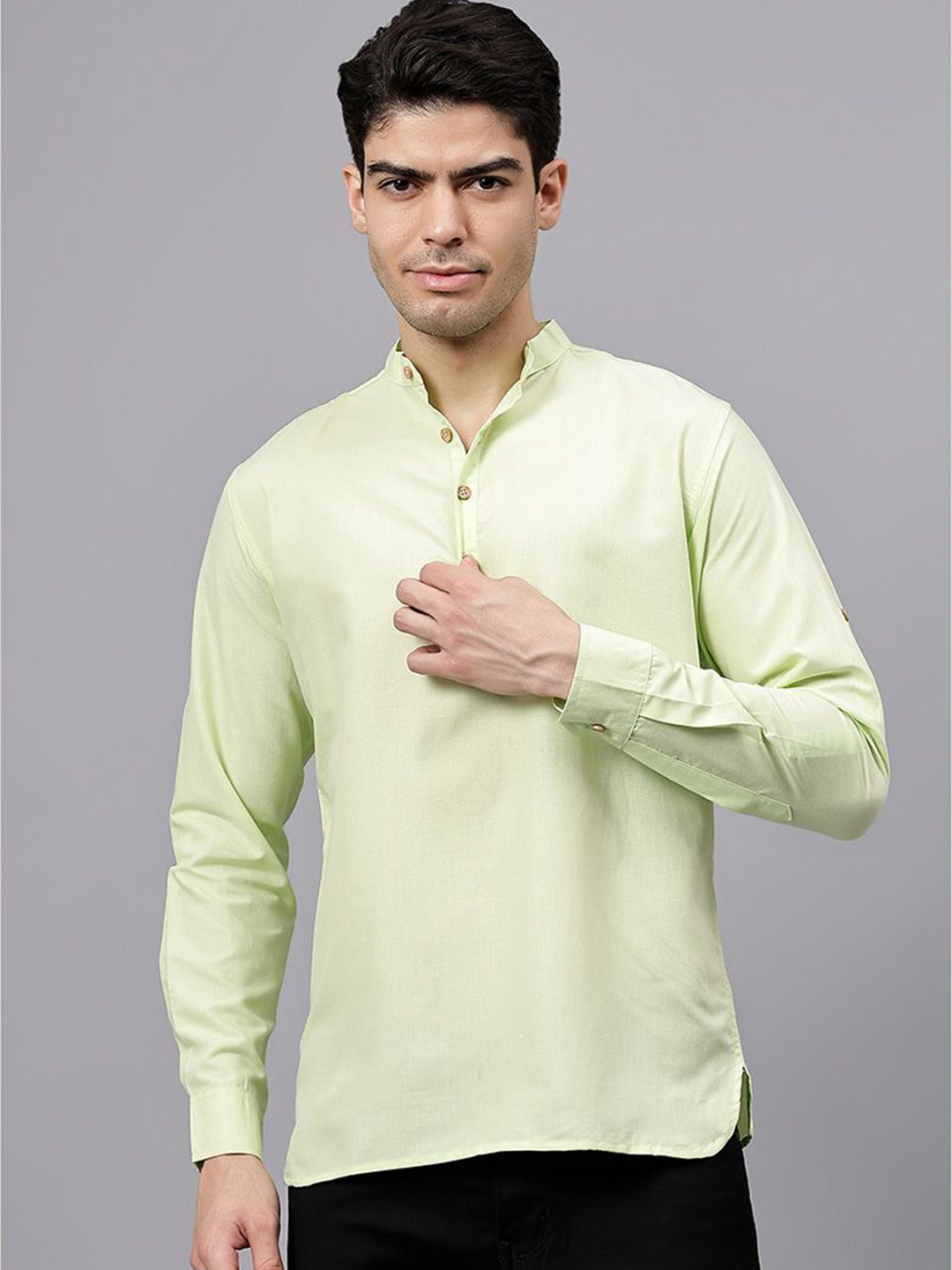 

TrendiVastra Men Chikankari Kurta, Sea green