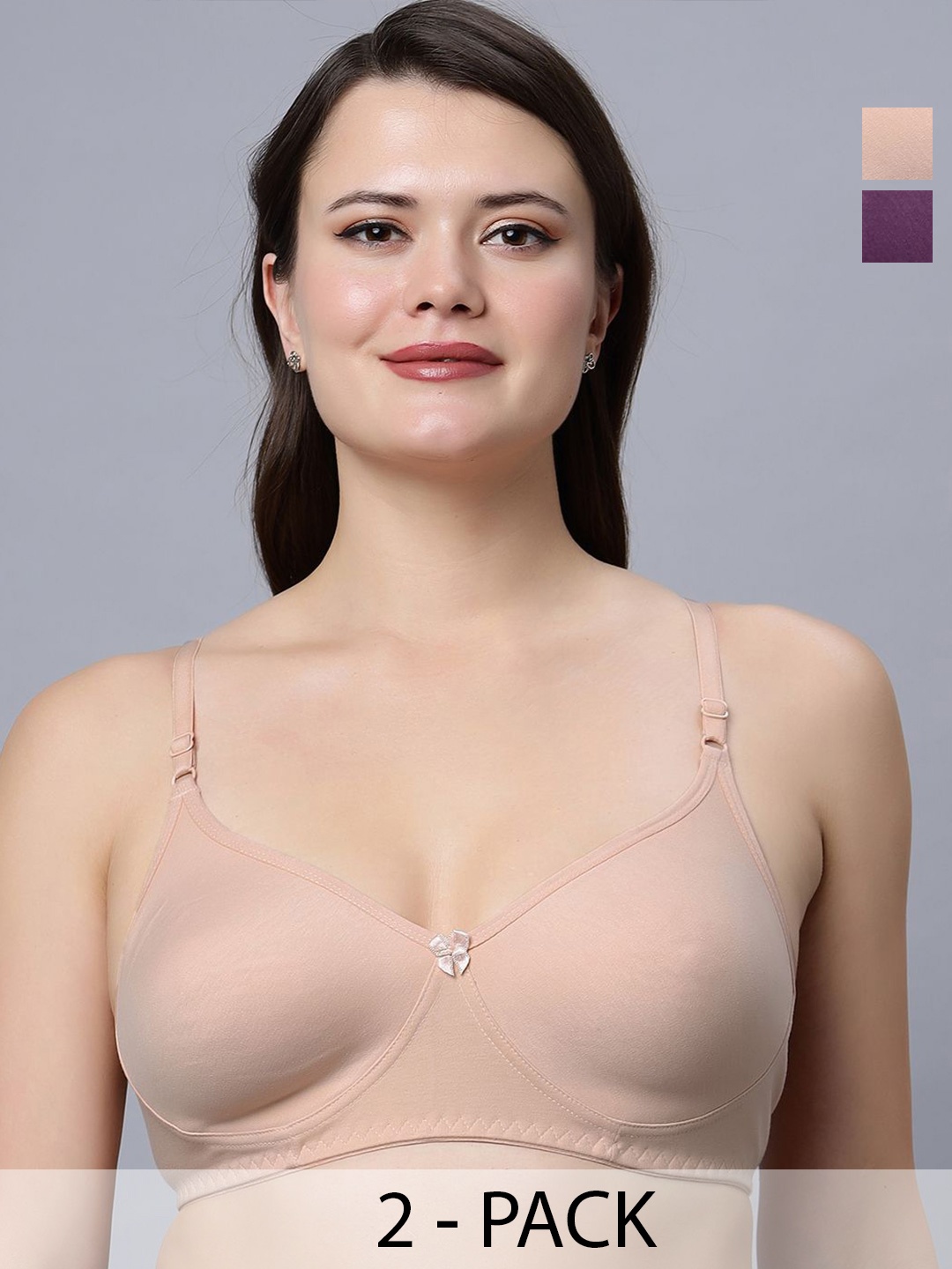 

In Care Women Pack of 2 Full Coverage T-shirt Bra, Beige