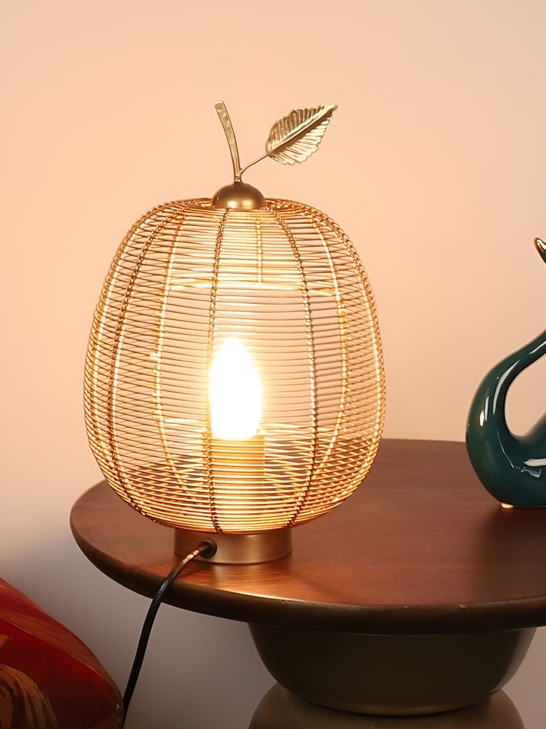 

pristine interiors Beige Metal Contemporary Cylindrical Shaped Table Lamp