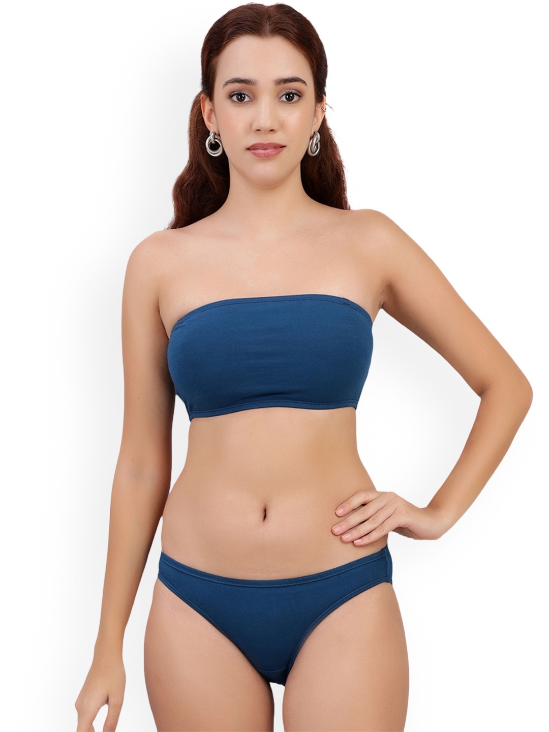 

SELFCARE Women Non-Padded Lingerie Set, Navy blue