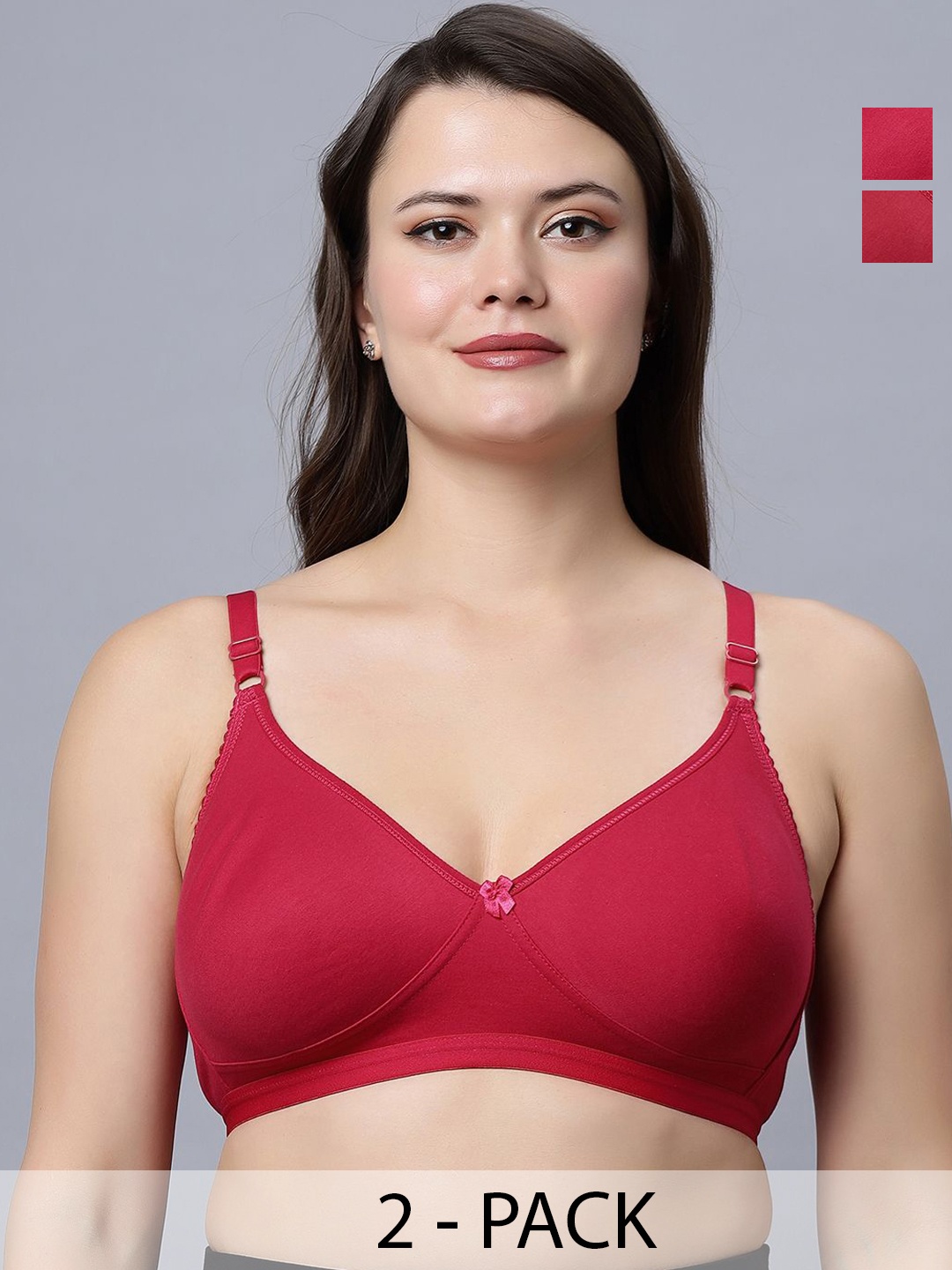 

In Care Women Pack Of 2 Full Coverage Bra, Red