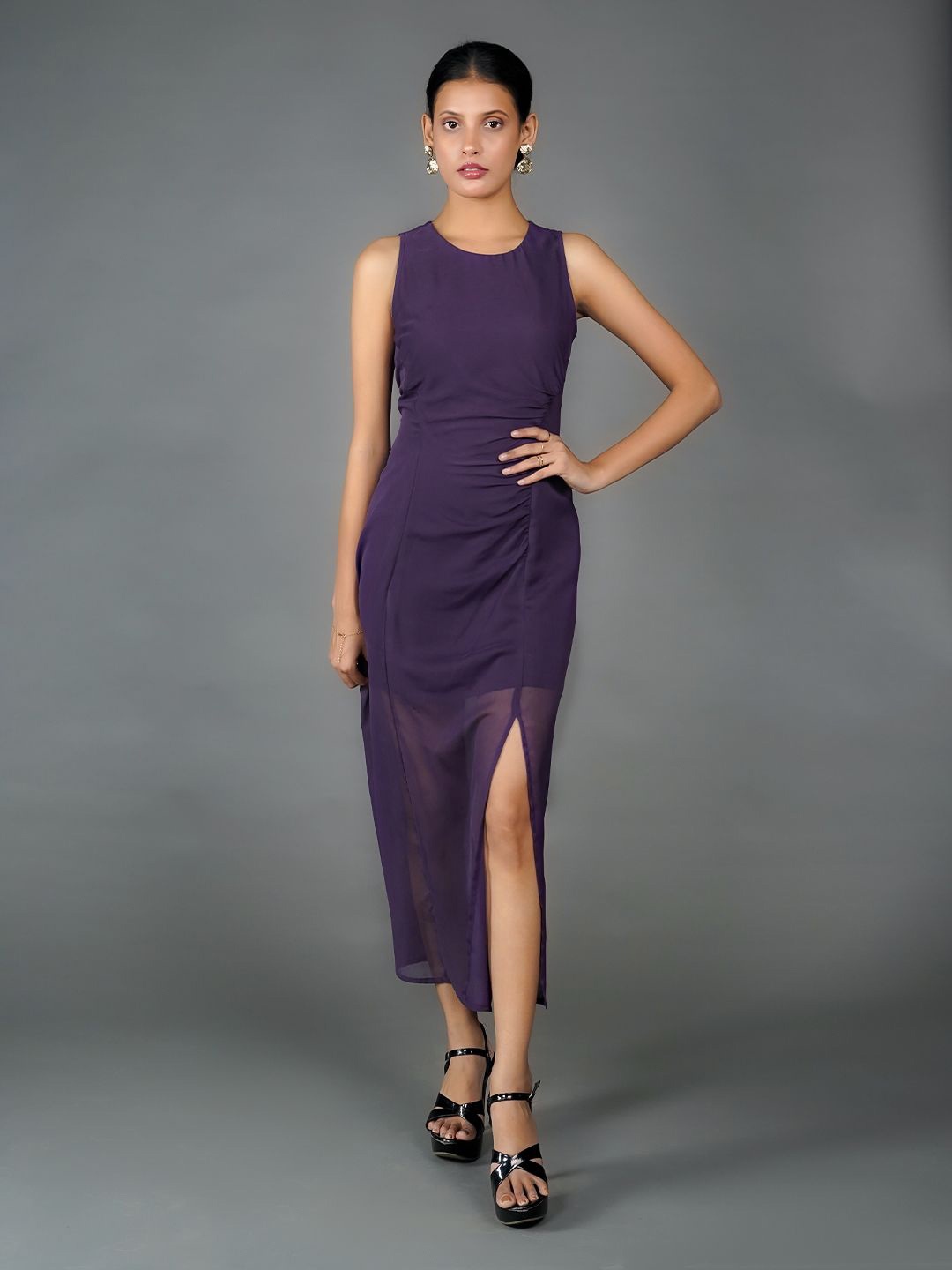 

Zink London Sleeveless Sheath Maxi Dress, Purple