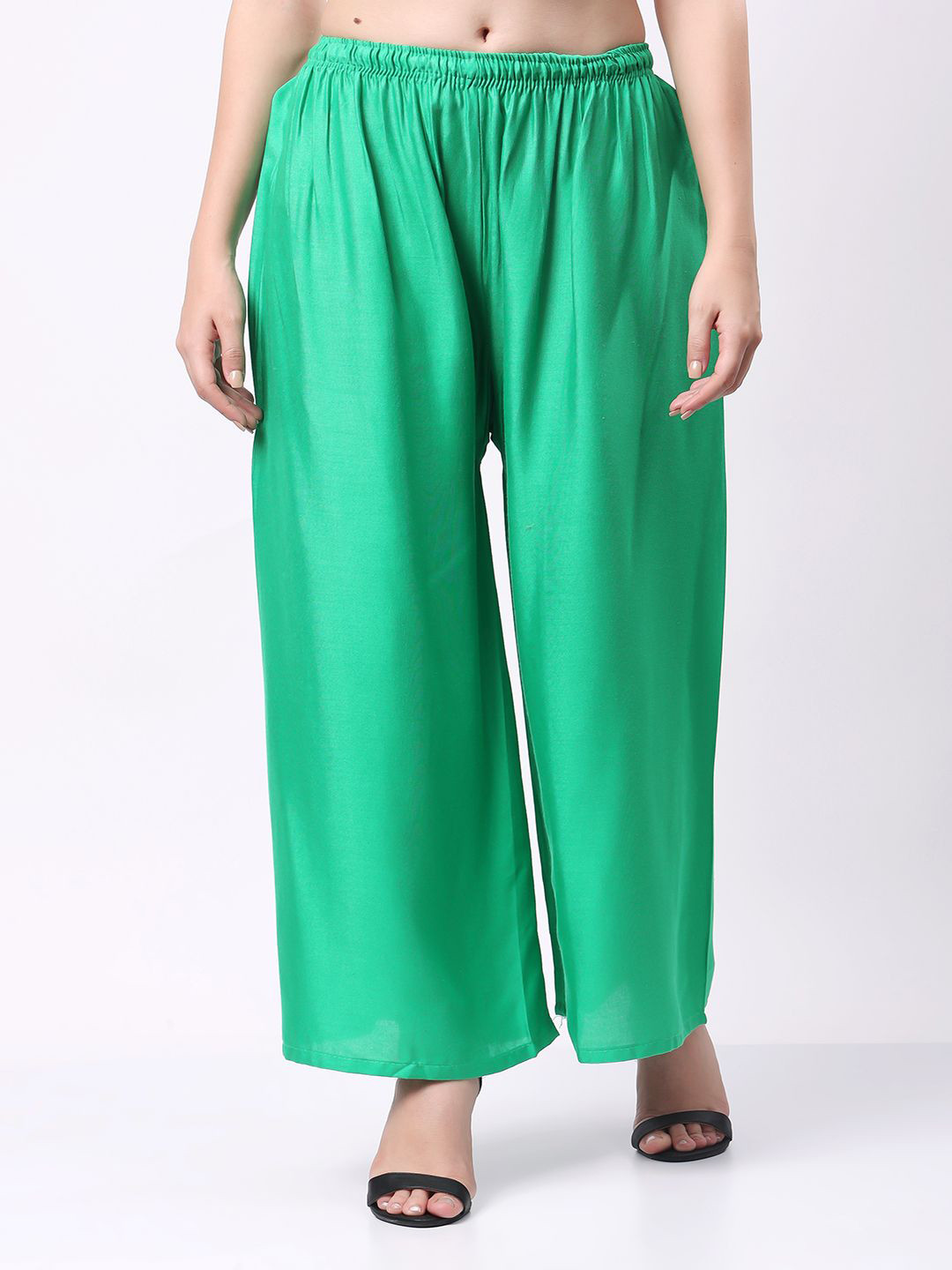 

Keviv Women Flared Knitted Ethnic Palazzos, Sea green