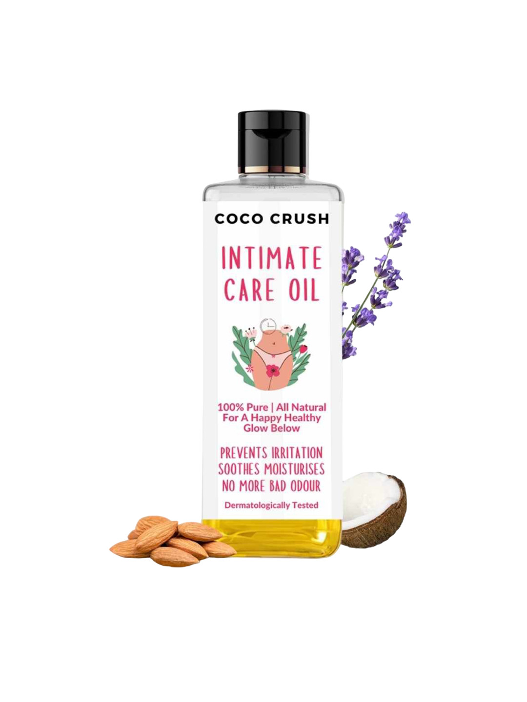 

Coco Crush Natural Intimate Care Oil Prevents Irritation Soothes & Eliminates Odor - 50ml, Transparent