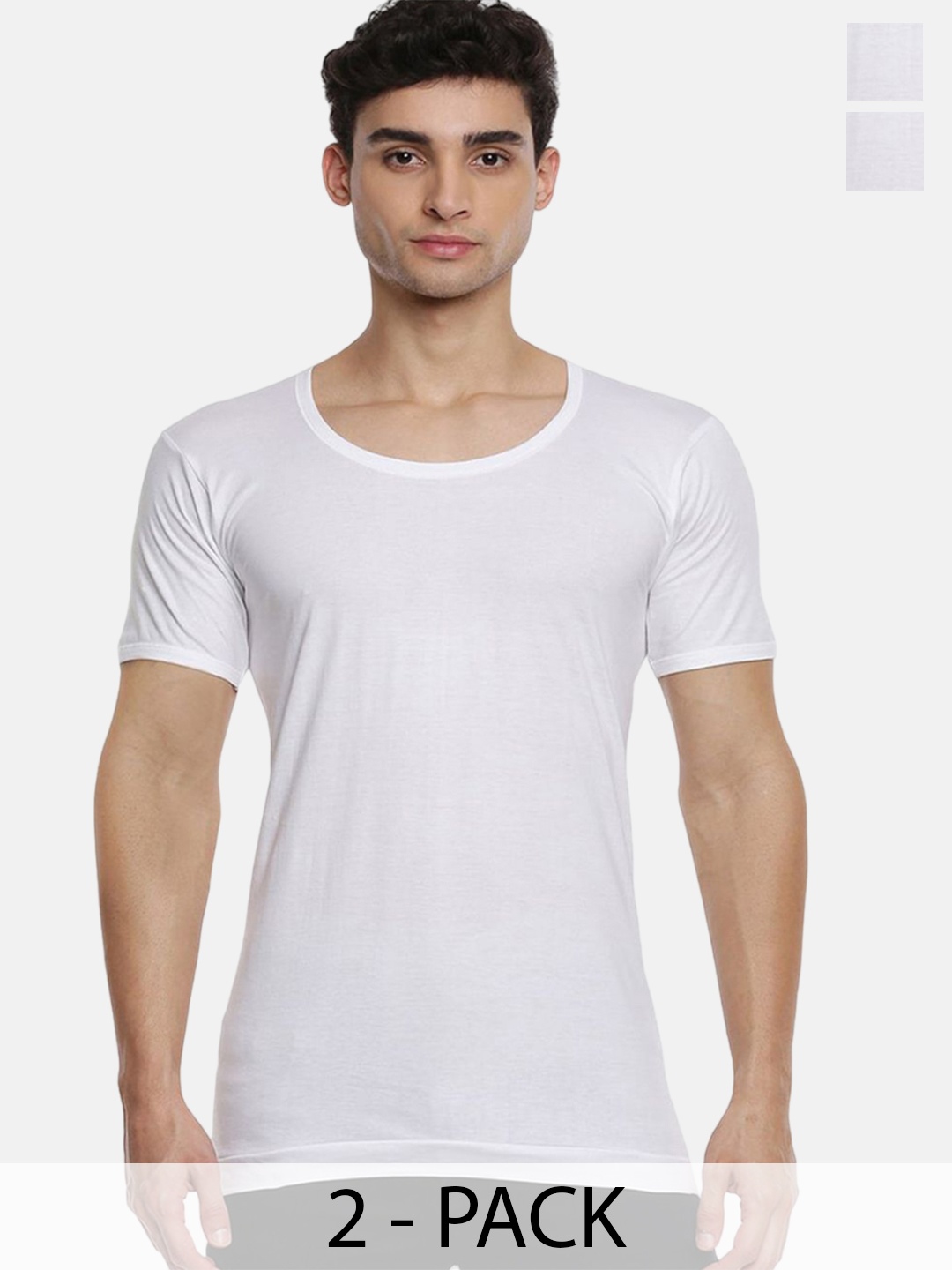 

Ramraj Pack Of 2 Men Cotton Innerwear Vests, White