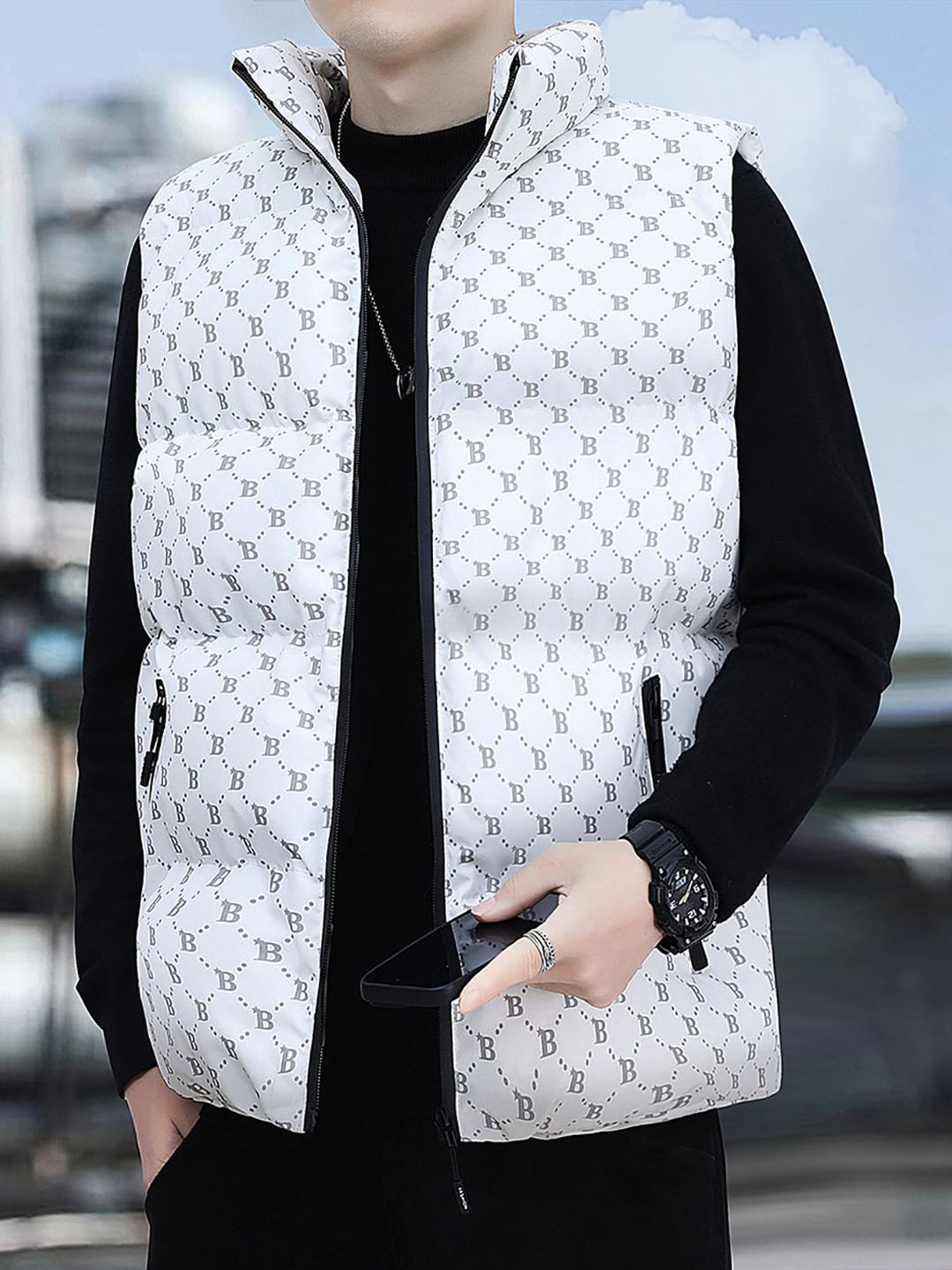 

StyleCast x Revolte Men Padded Jacket, White