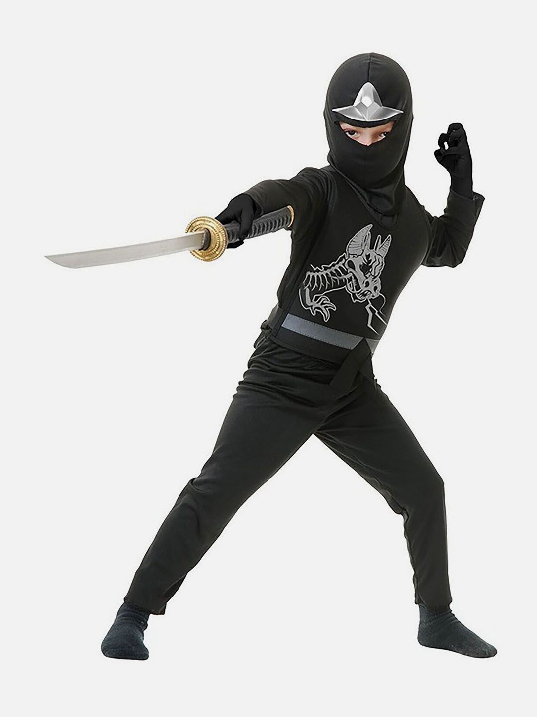 

Little Surprise Box LLP Dragon Ninja Kids Halloween Costume Dress Up, Black