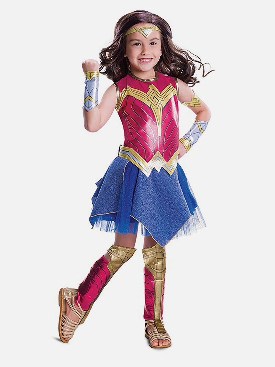 

Little Surprise Box LLP Kids Red Wonder Supergirl Halloween Costume Dress Up