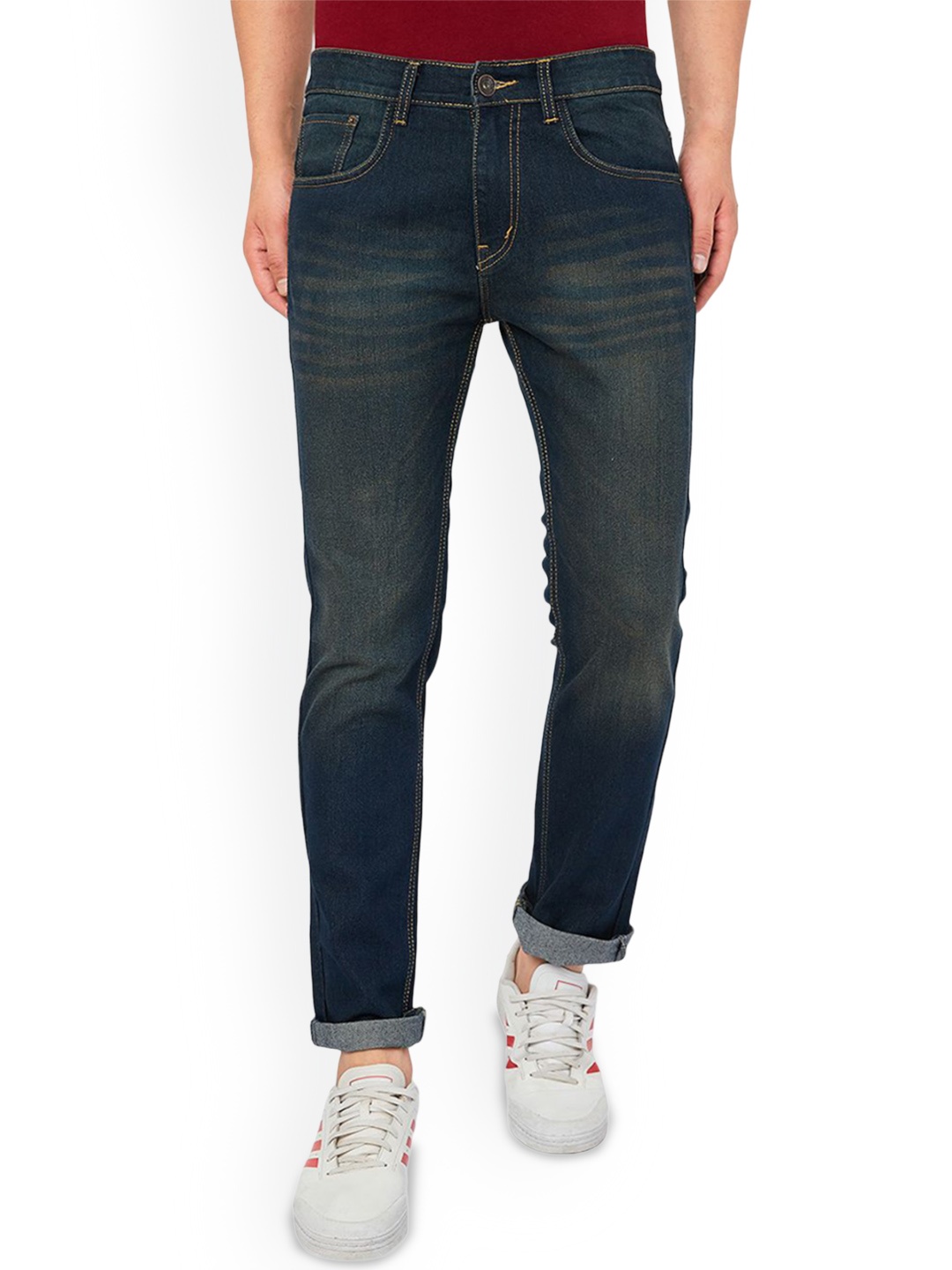

Ben Martin Men Comfort Slim Fit Cotton Light Fade Stretchable Jeans, Blue