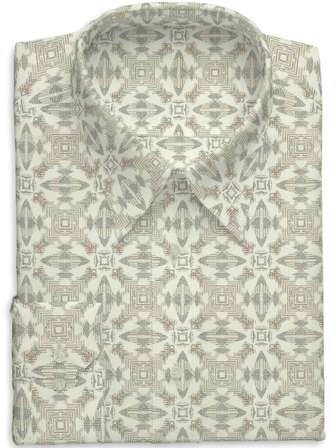 

Ramraj Men Printed Cotton Shirt Clothing Fabric, Cream