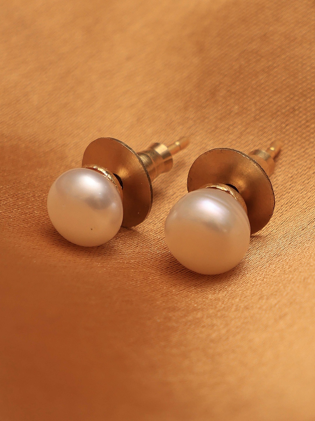 

ROYAL PITARAH Gold-Plated Contemporary Drop Earrings, White