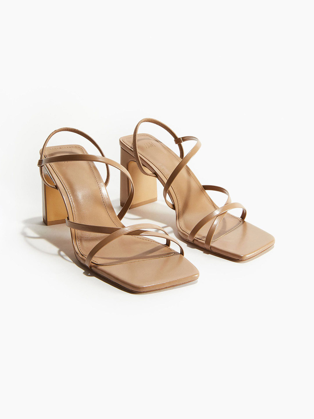 

H&M Women Block-Heeled Sandals, Beige