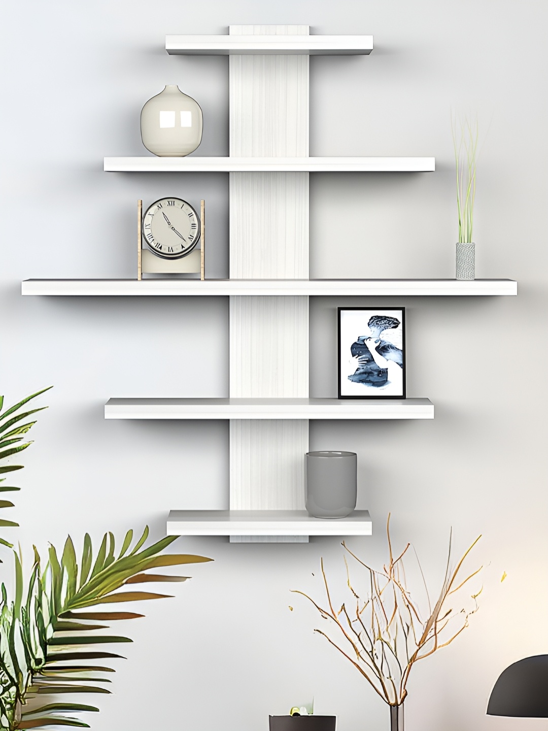 

RANDOM White Engineered Wood Multipurpose Storage Wall Shelf