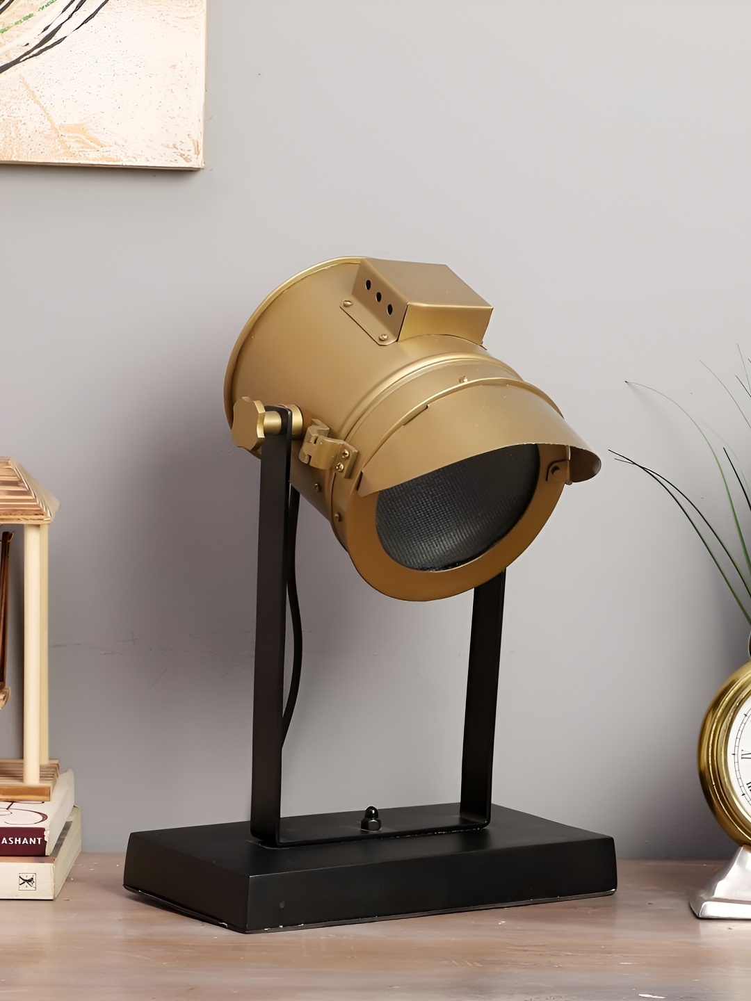 

pristine interiors Black Metal Contemporary Cylindrical Shaped Table Lamp