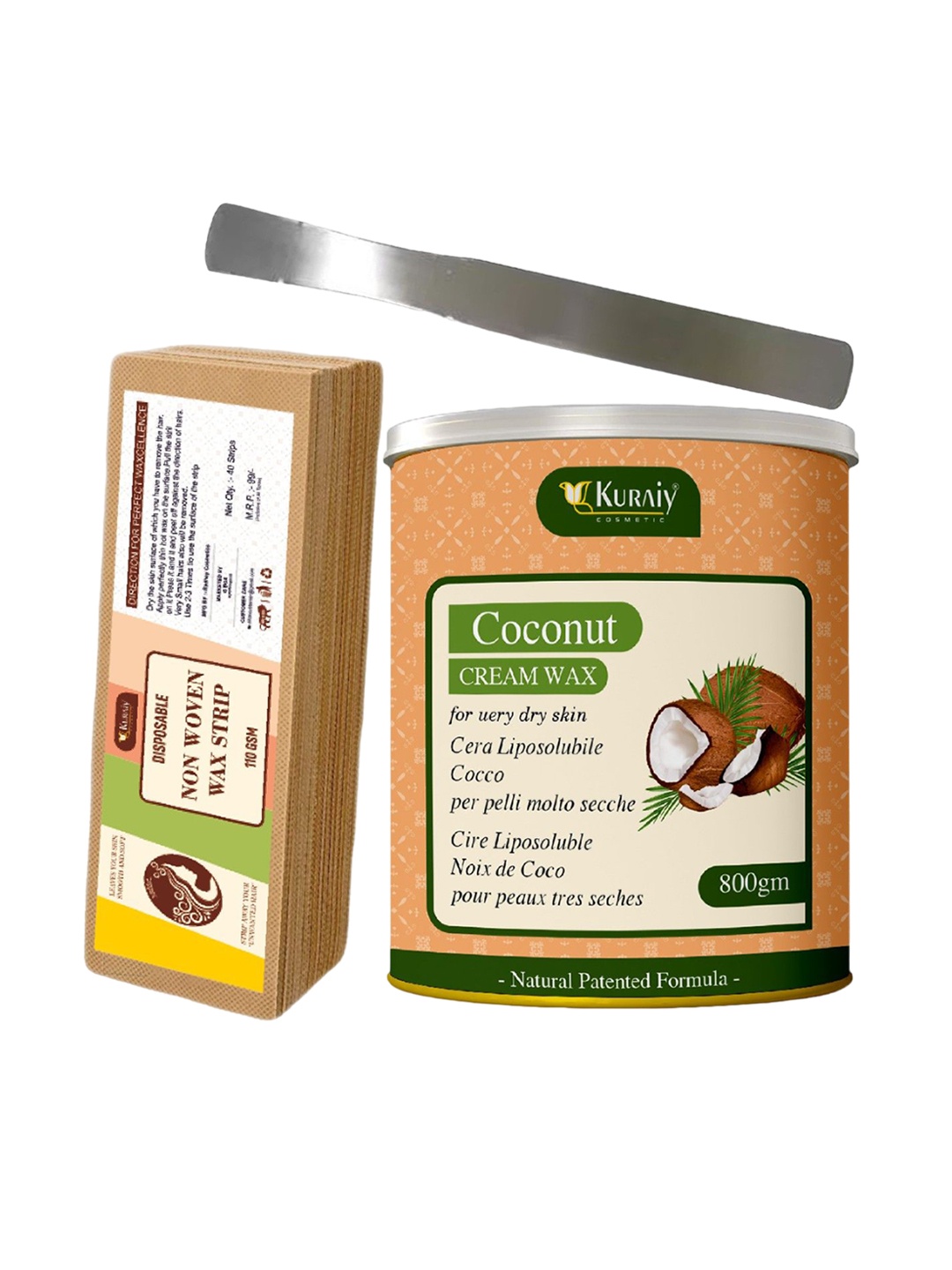 

KURAIY Coconut Wax for Smooth Wax Stripes & Knife - 800 g, White