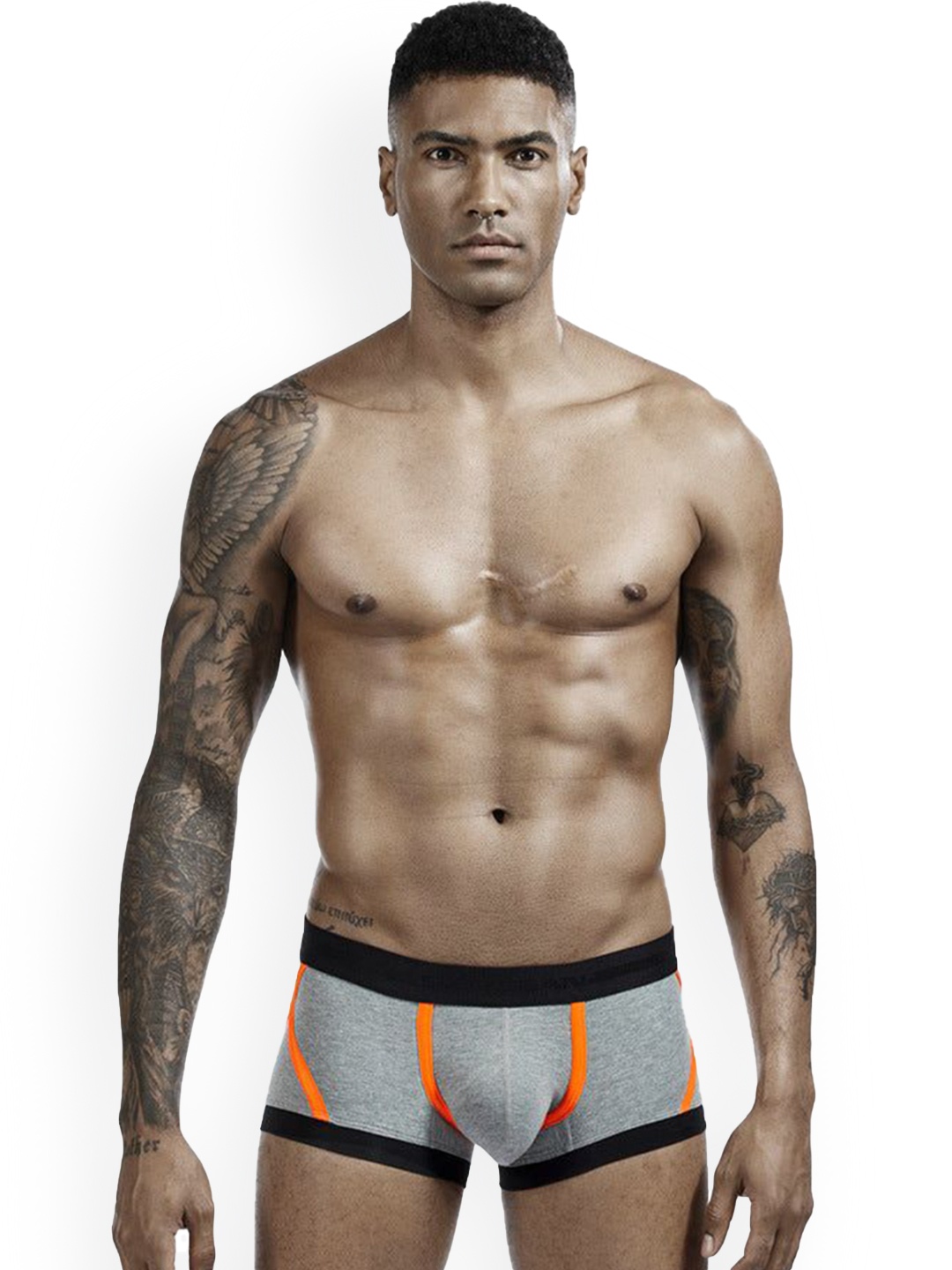 

PANTEAZY Men Basic Solid Mid-Rise Briefs KEV-2403-BX-G-XL, Grey