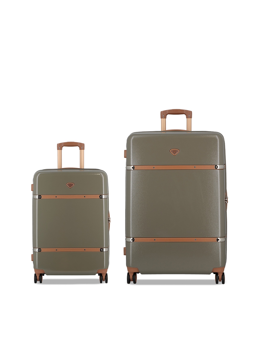 

JUMP Set Of 2 Hard-Sided Trolley Bag, Khaki