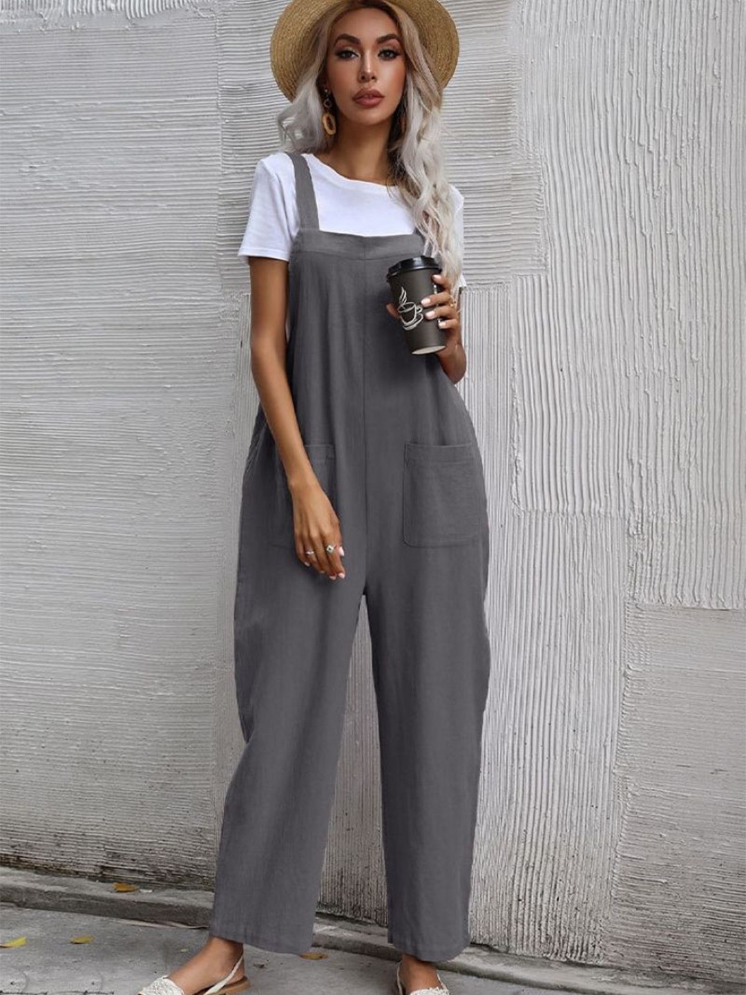 

StyleCast Women Basic Jumpsuit, Grey