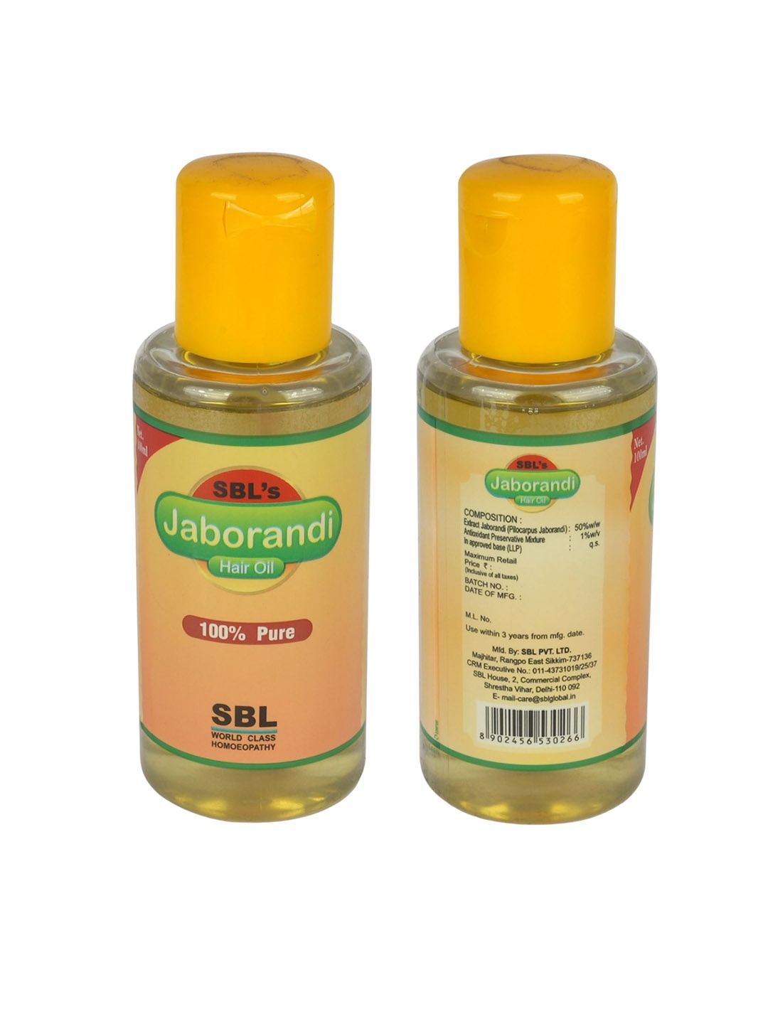 

SBL Jaborandi Hair Oil - 100 ml, Yellow