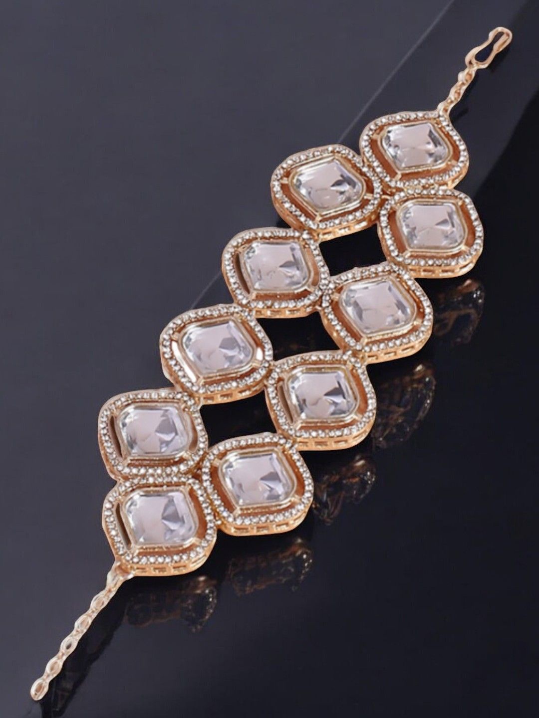 

OOMPH Kundan Wraparound Bracelet, Gold