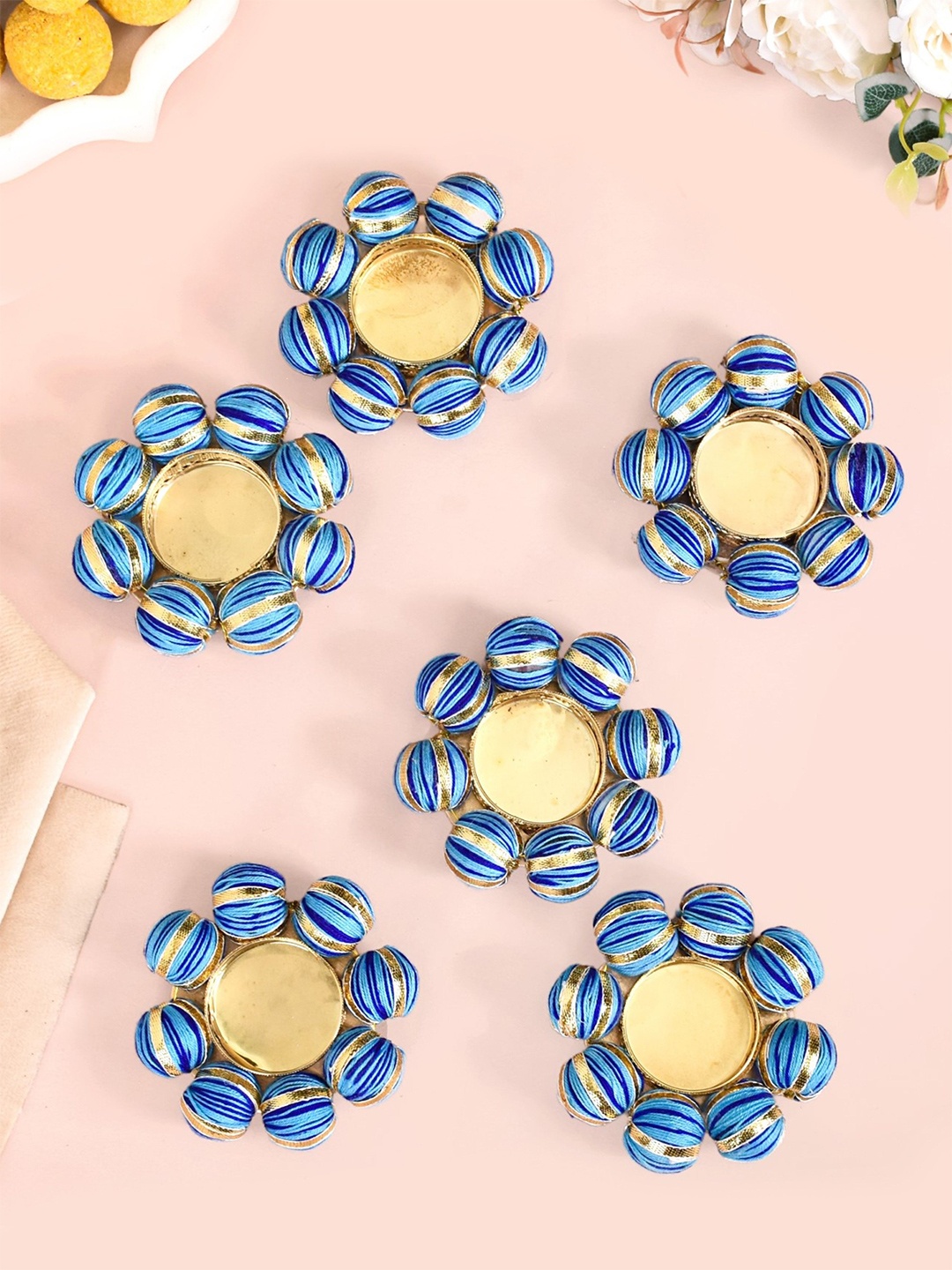 

Nestasia Blue & Gold Toned 6 Pieces Tea Light Candle Holders