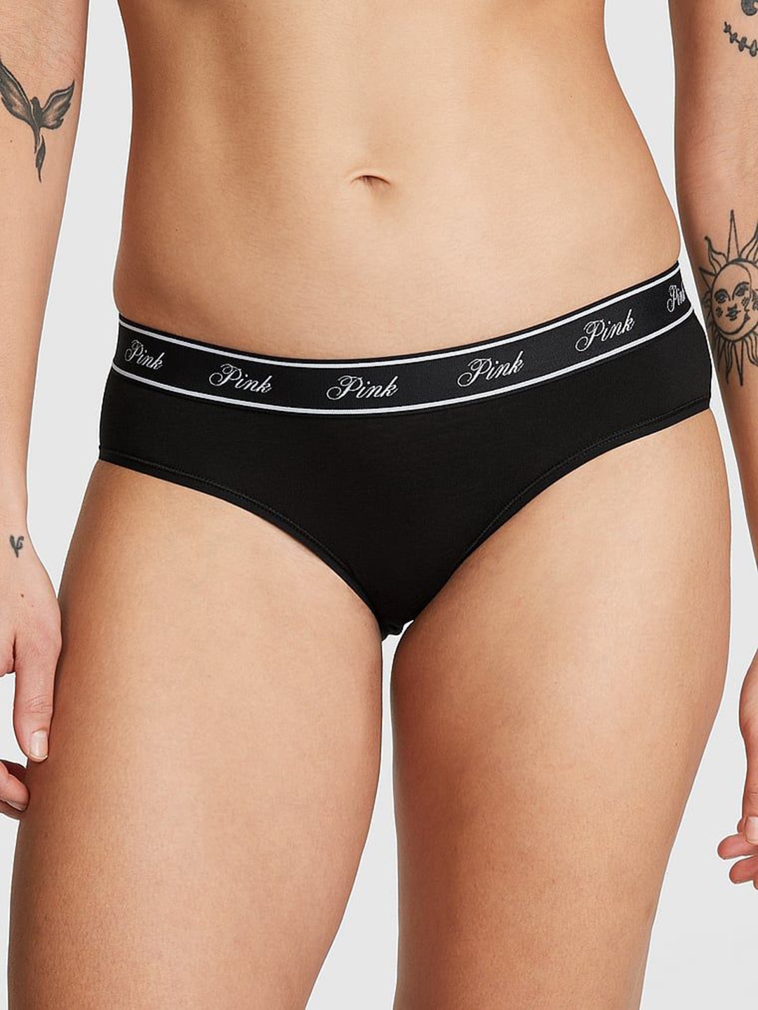 

Victoria's Secret Typography Printed Low Rise Hipster Briefs 112458372ZUO, Black