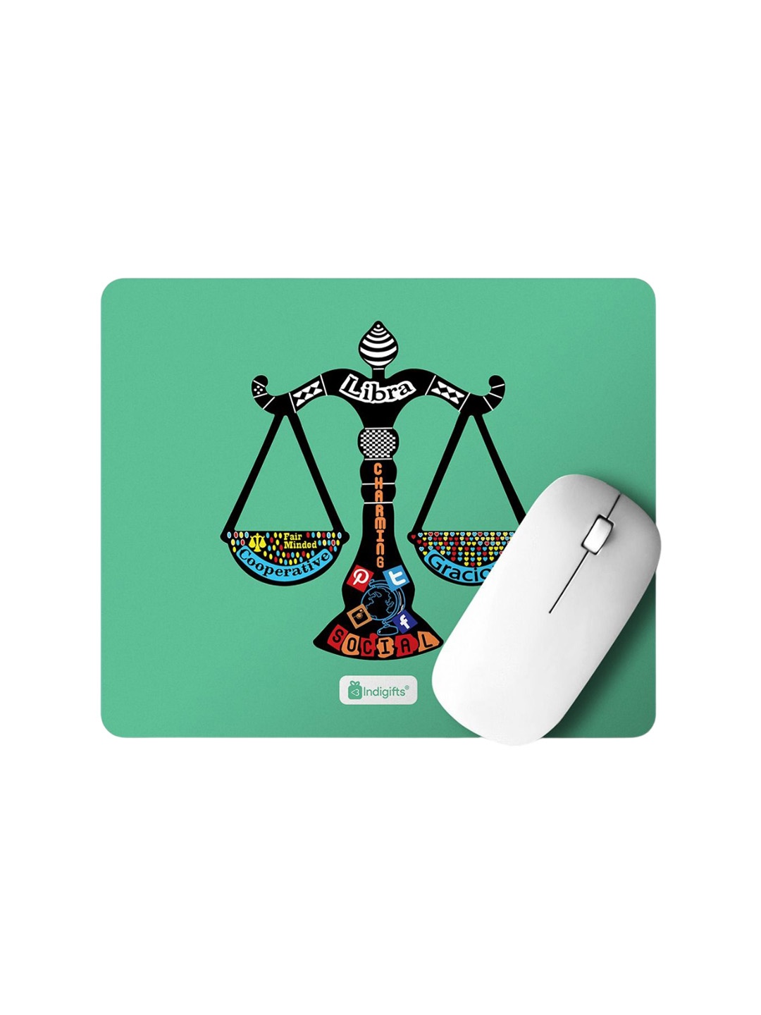 

Indigifts Green & Black Printed Mouse Pad Organiser