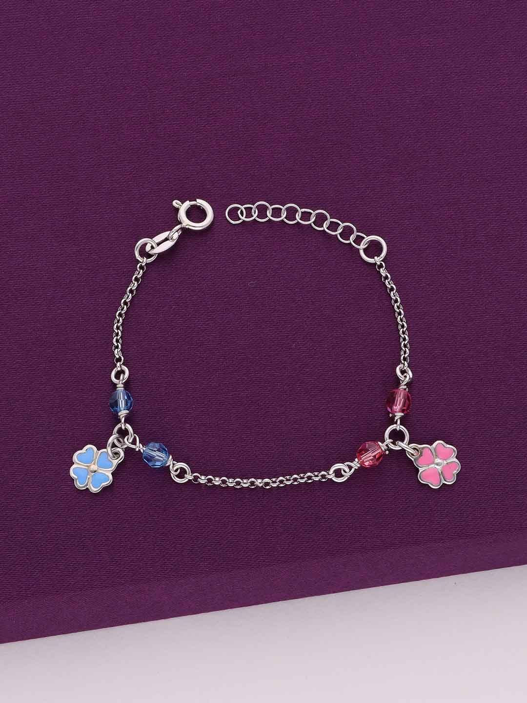 

KAI JEWEL Kids Sterling Silver Rhodium-Plated Beaded Charm Bracelet