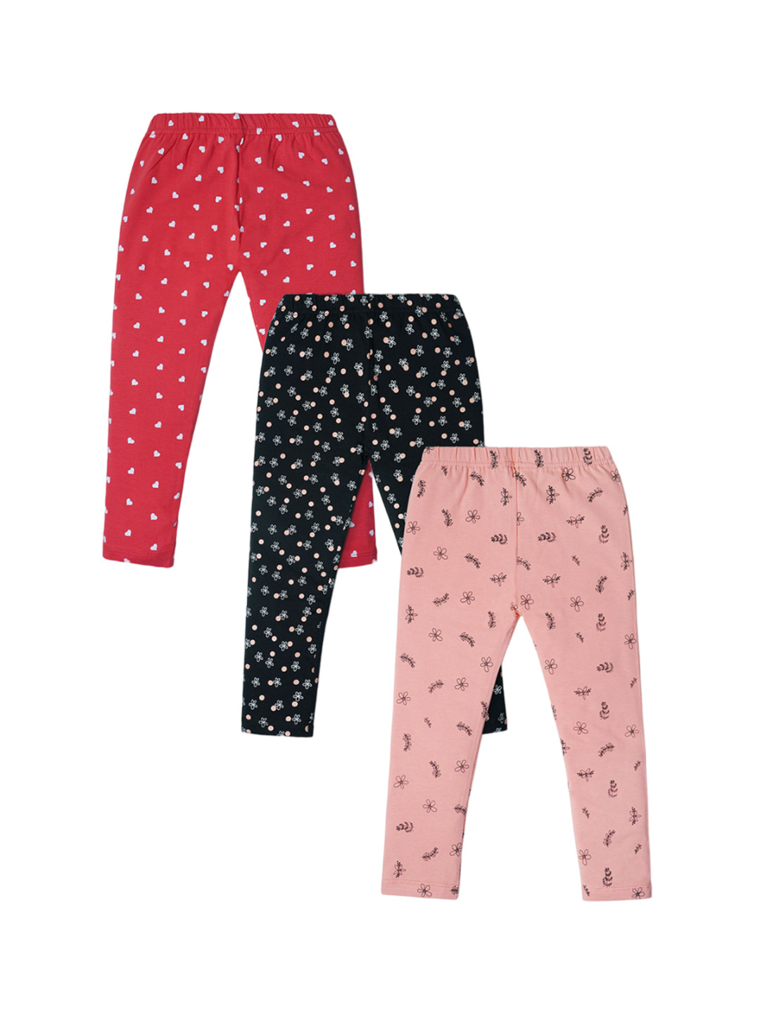 

Nino Togs Girls Pack Of 3 Ankle Length Leggings, Red