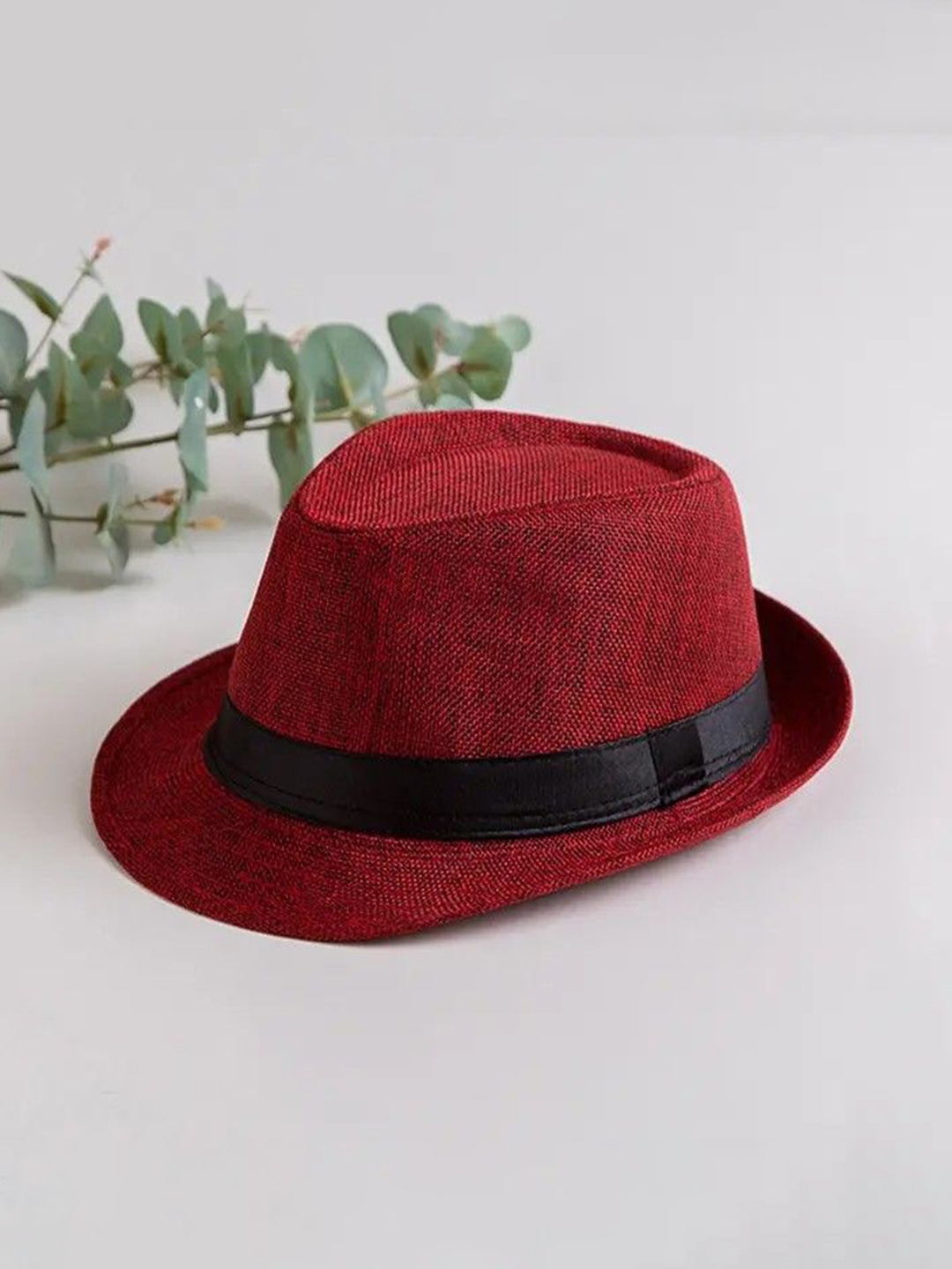 

Infispace Women Red Self Design Fedora Hat