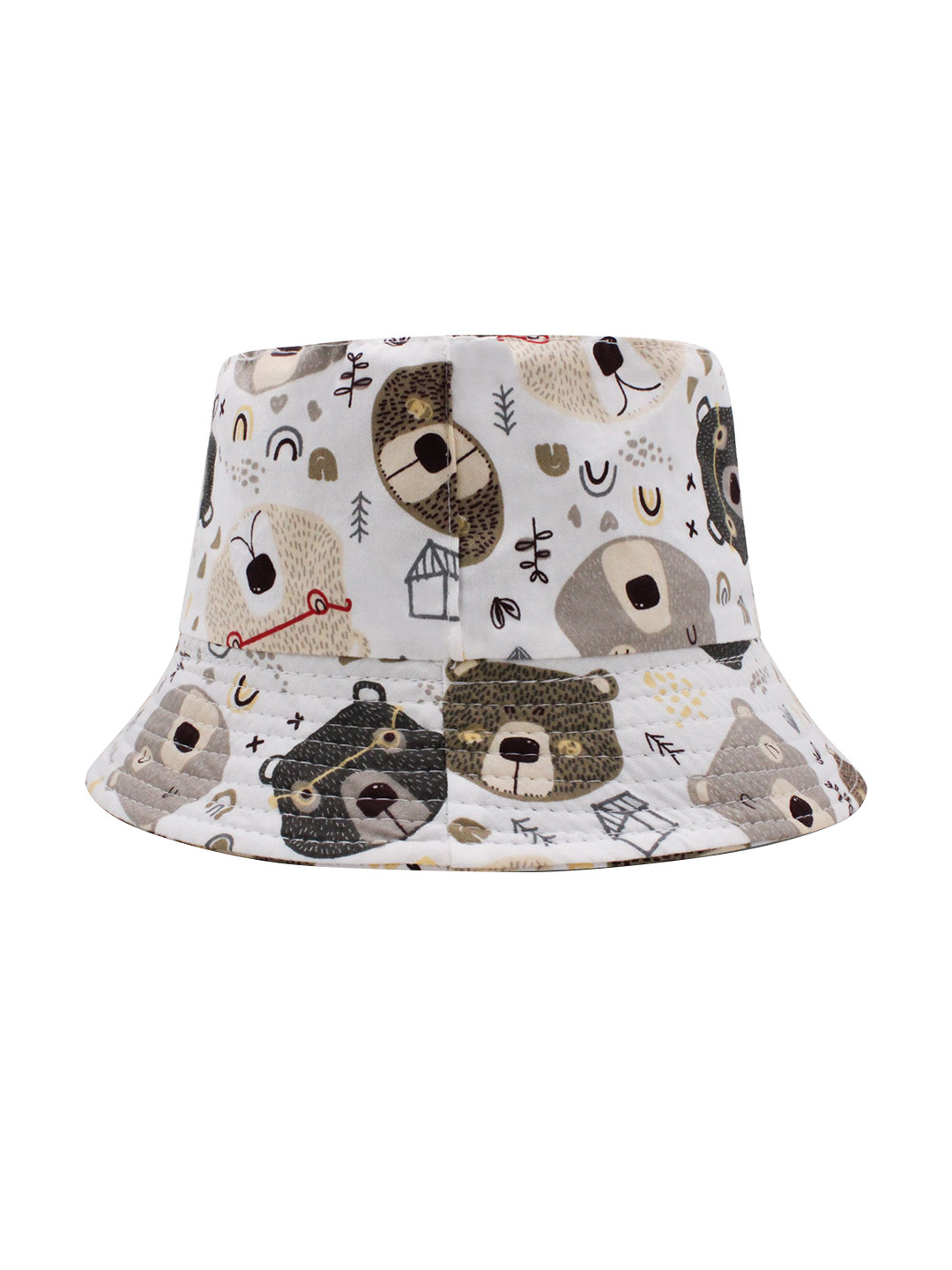 

JENNA Unisex Kids White Self Design Bucket Hat