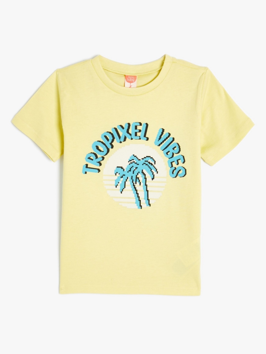 

Koton Boys Typography Printed Round Neck Cotton T-shirt, Yellow