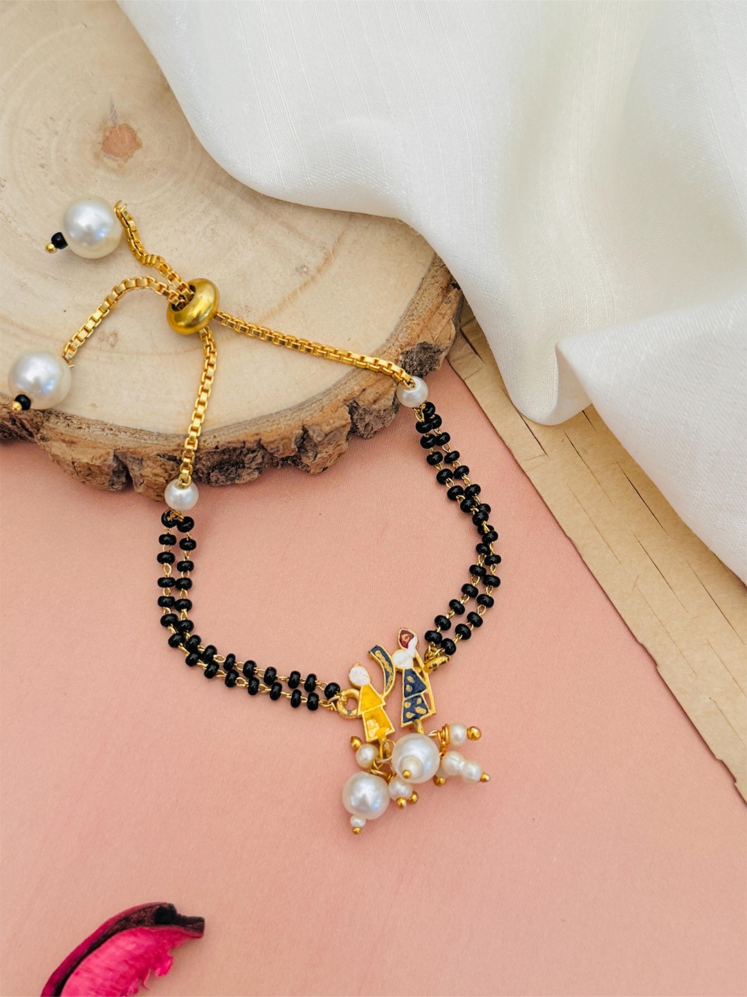 

ABDESIGNS Gold-Plated Artificial Stones and Beads Mangalsutra
