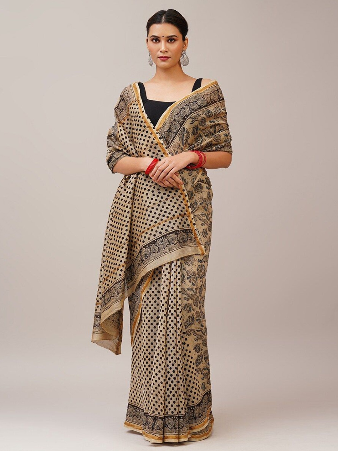 

JAYPORE Ethnic Motifs Printed Zari Saree, White