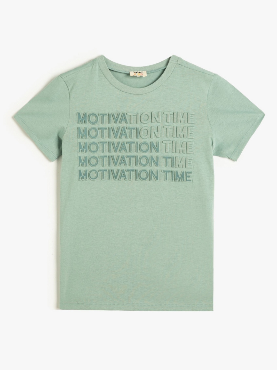 

Koton Boys Typography Printed Round Neck Cotton T-shirt, Green