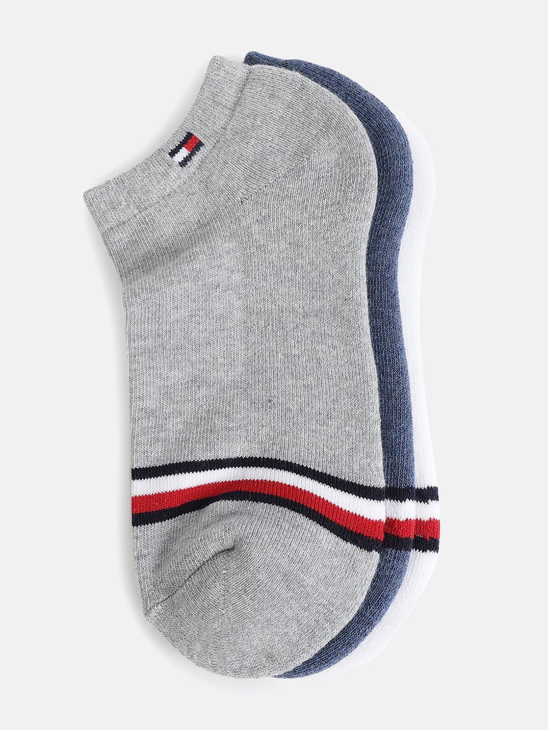 

Tommy Hilfiger Men Pack Of 3 Ankle-Length Socks, Grey