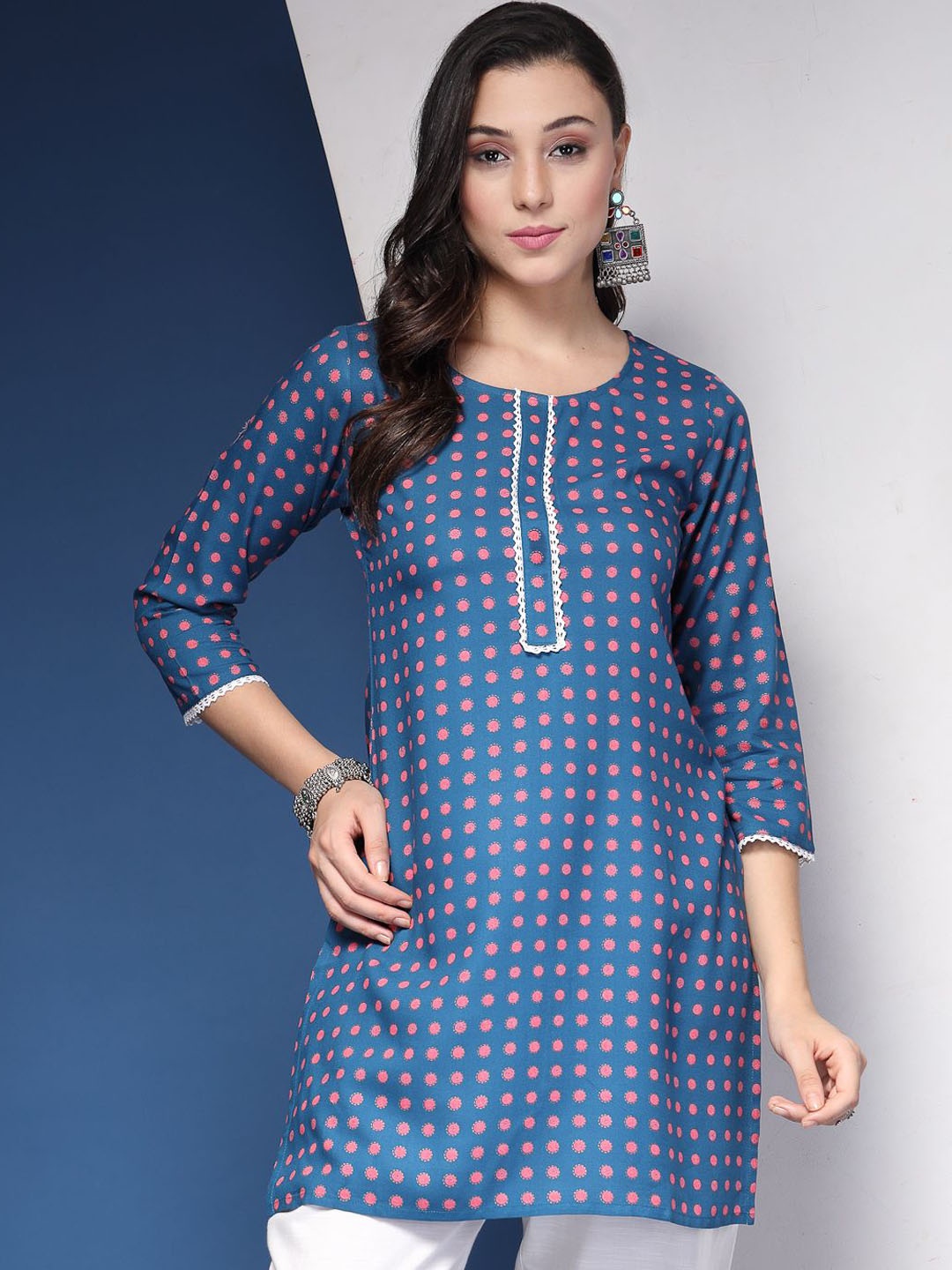 

DAEVISH Women Gotta Patti Kurta, Blue