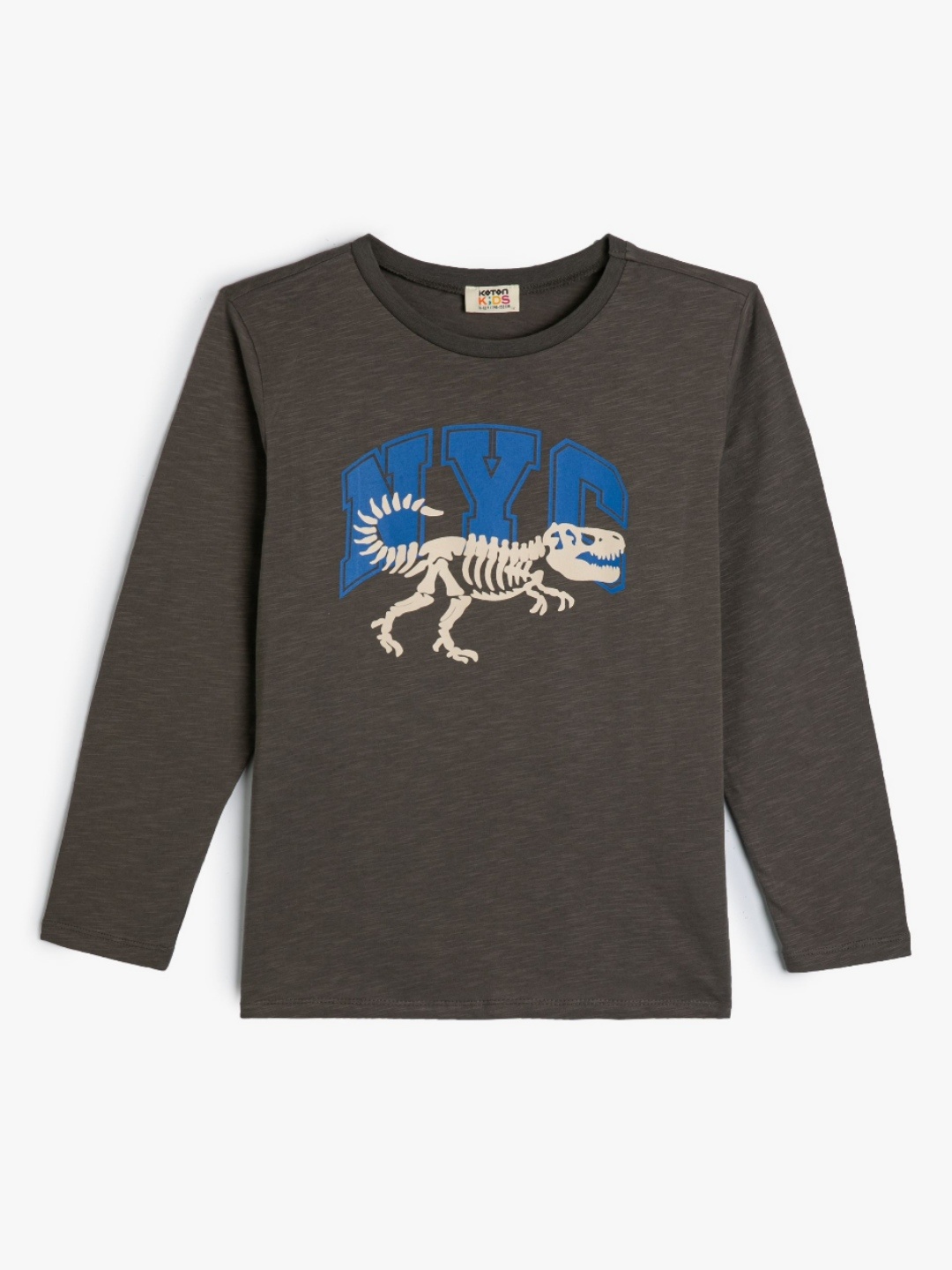 

Koton Boys Graphic Printed Round Neck Cotton T-shirt, Grey