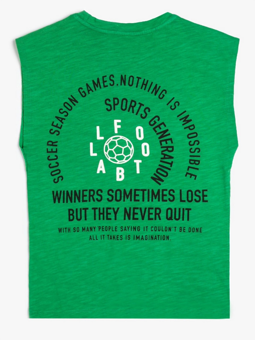 

Koton Boys Varsity Printed Round Neck Cotton T-shirt, Green