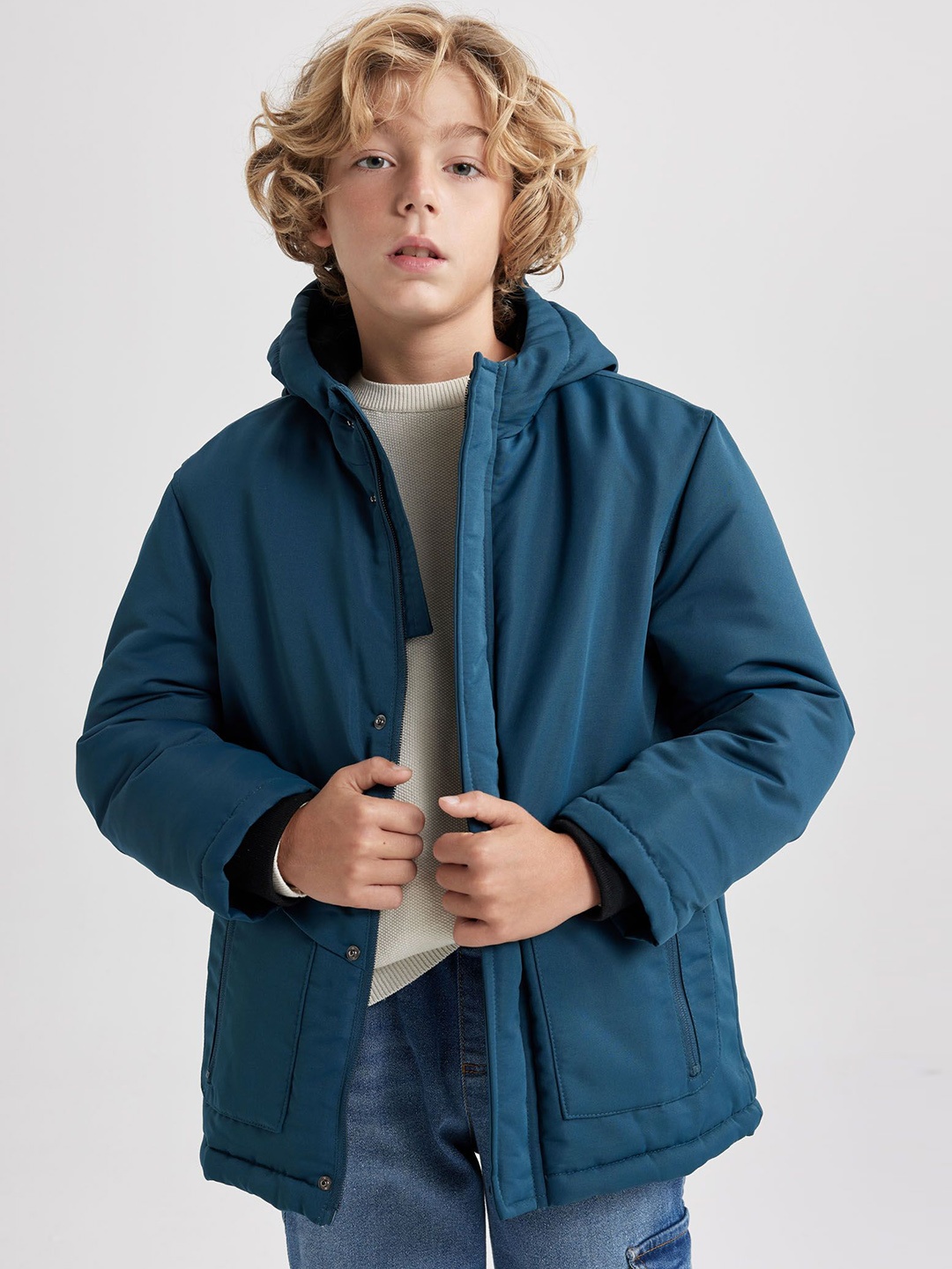 

DeFacto Boys Longline Padded Jacket, Blue