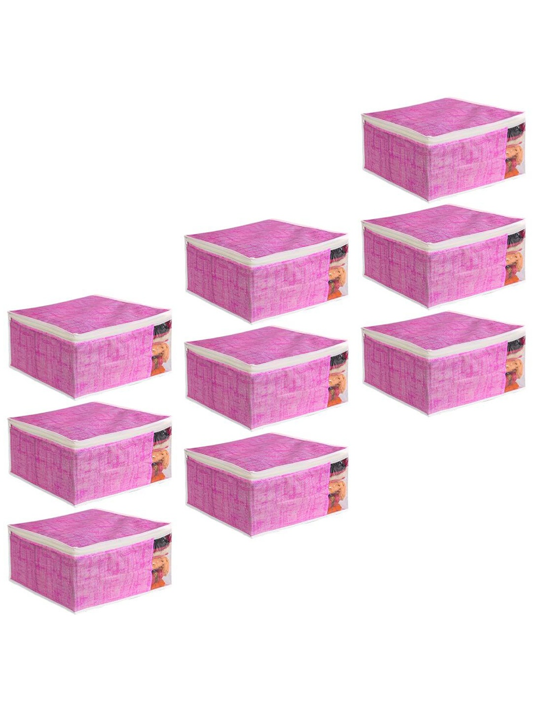 

prettykrafts Pink & White 9 Pieces Multi Utility Organisers