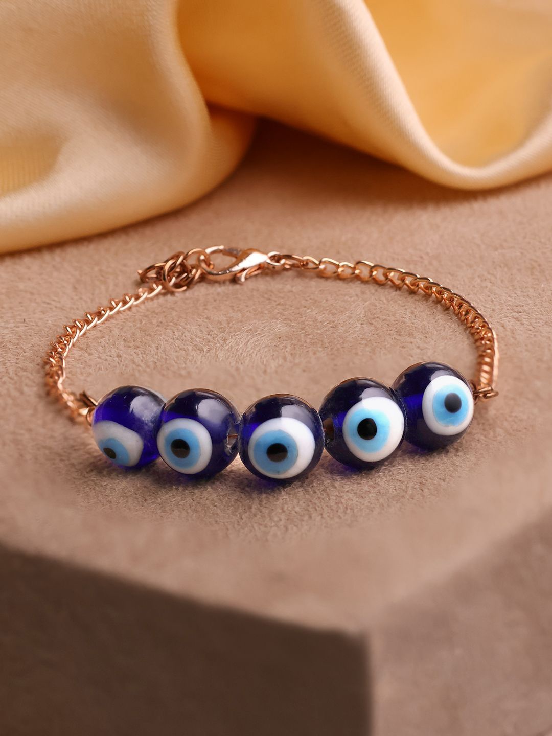 

Shubhanjali Evil Eye Crystal Beaded Link Bracelet, Gold