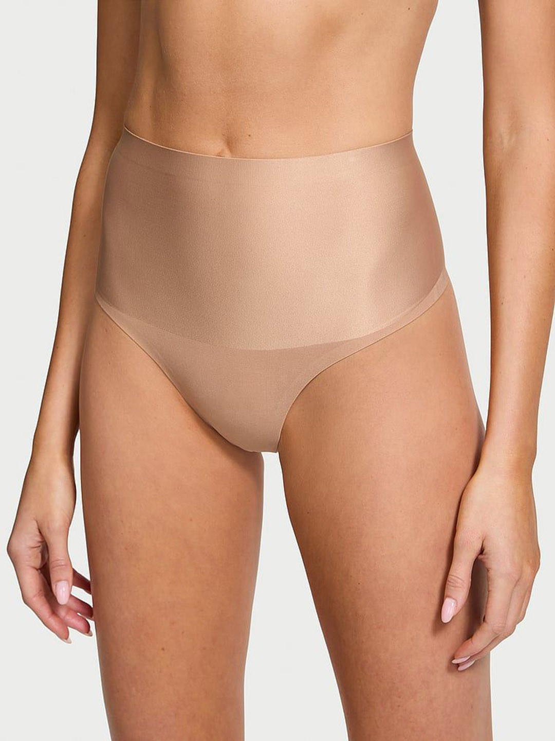 

Victoria's Secret Smoothing Shimmer High-Rise Thong Briefs 1125350665H8, Beige