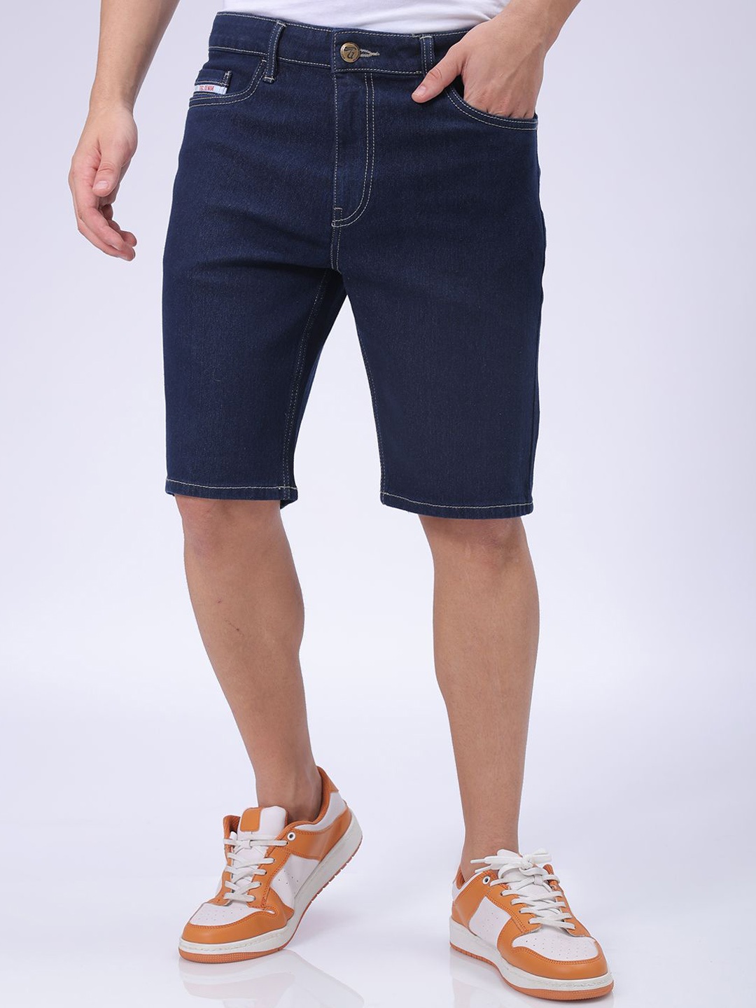 

The Indian Garage Co Men Slim Fit Denim Shorts, Blue