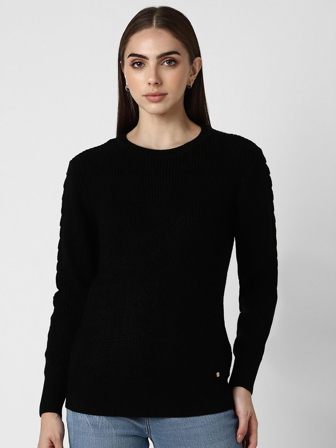 

Van Heusen Woman Women Long Sleeves Pullover, Black